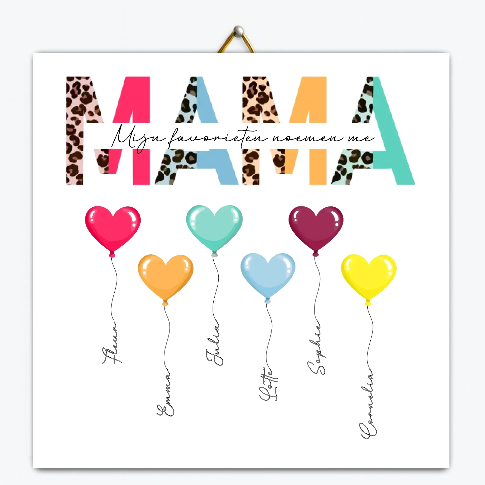 Gepersonaliseerd ballonnen tegeltje – Mijn favorieten noemen me mama