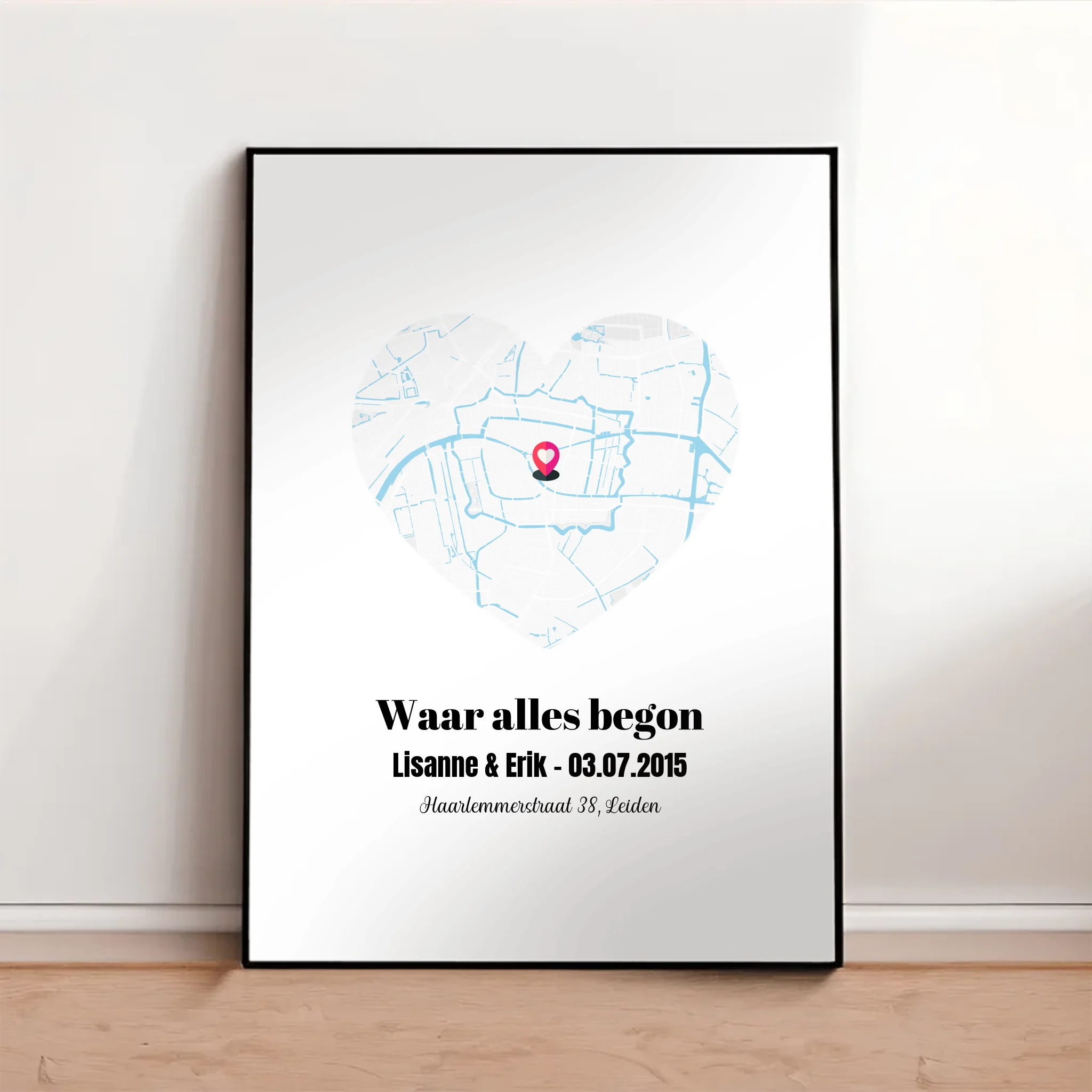 Gepersonaliseerde poster met locatie map
