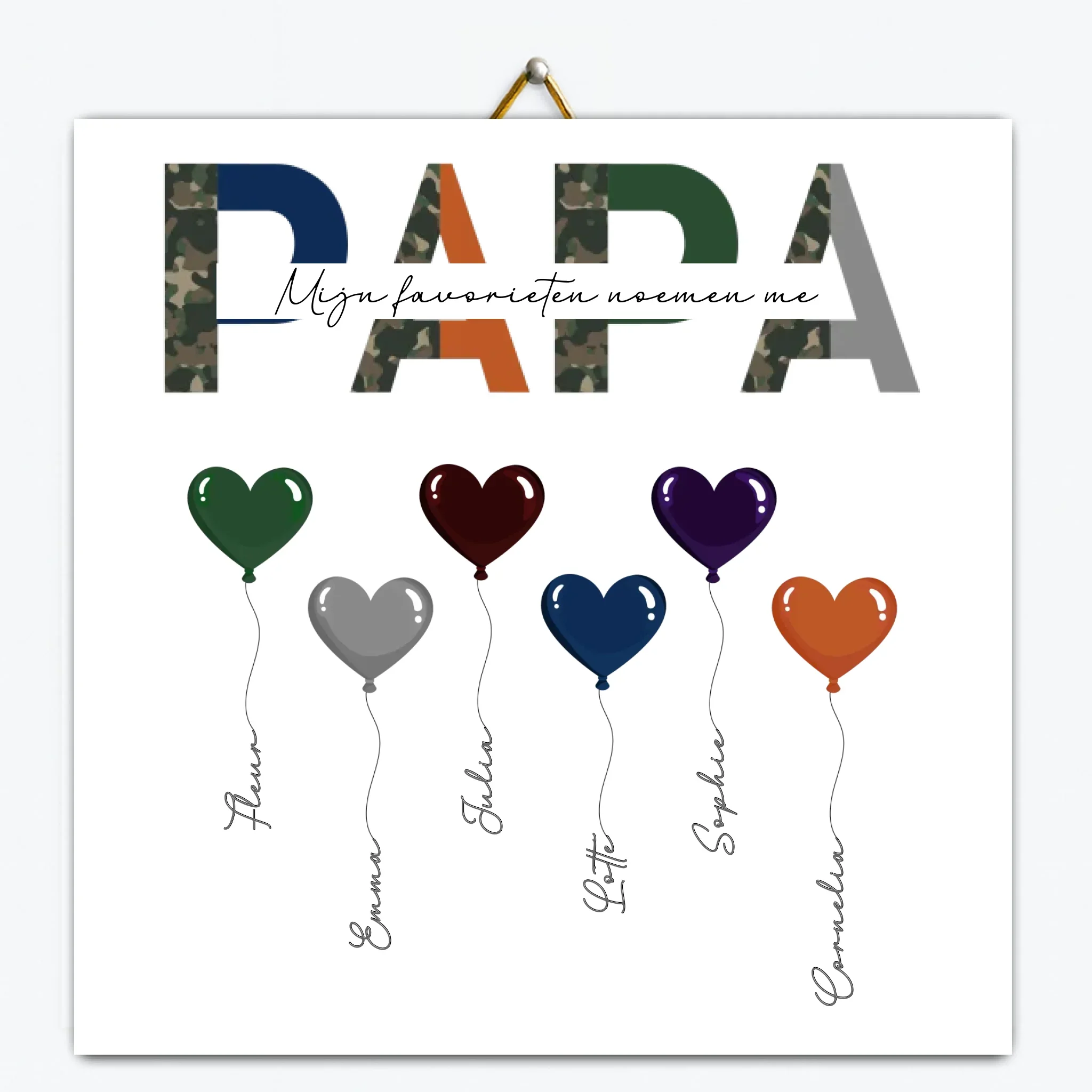 Gepersonaliseerd ballonnen tegeltje – Mijn favorieten noemen me papa