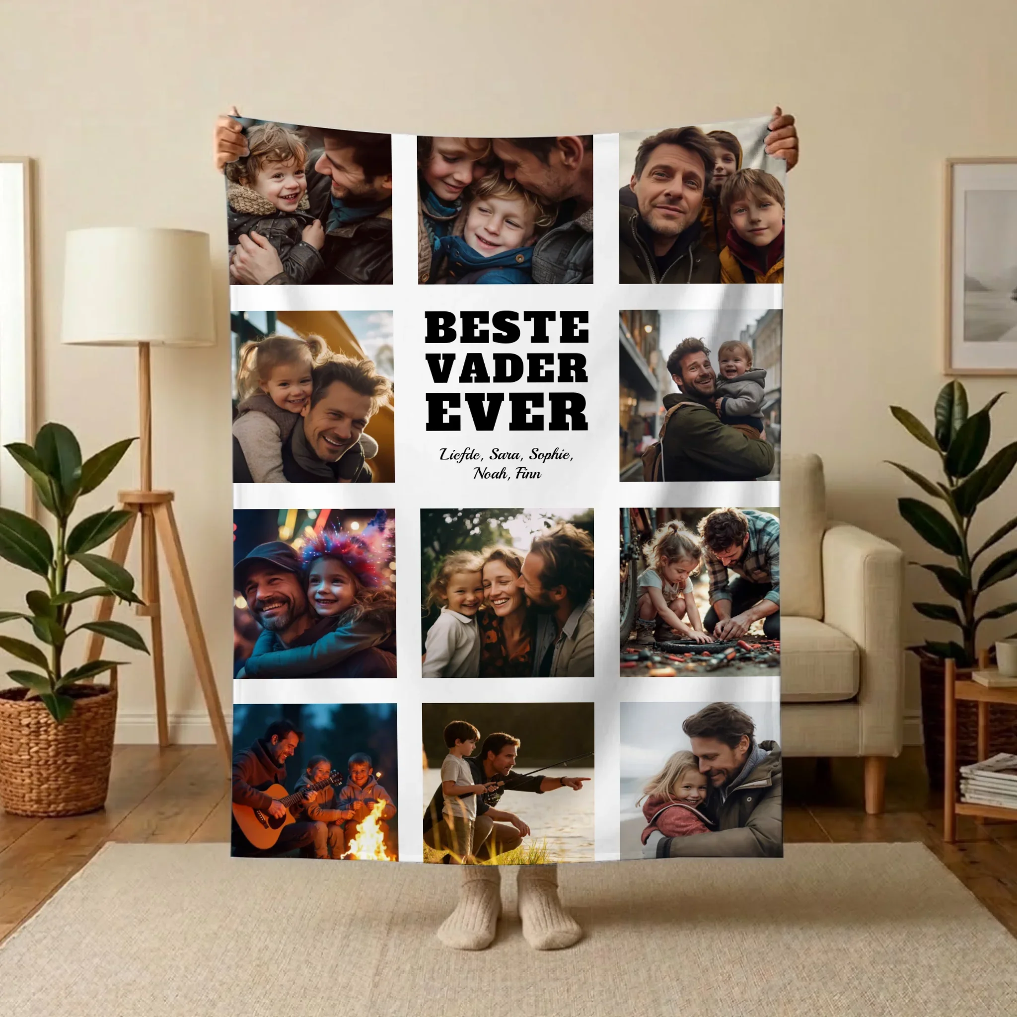 Gepersonaliseerde collage deken – Beste vader ever