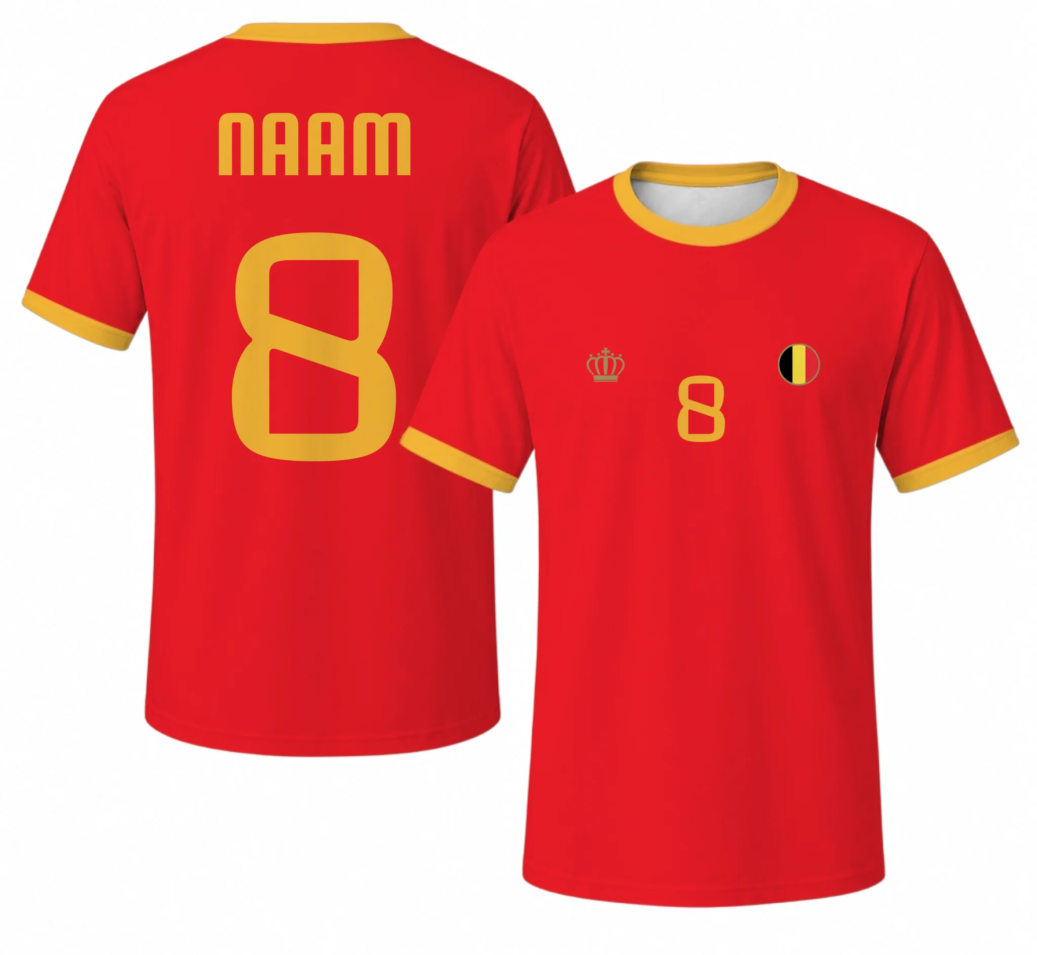 Gepersonaliseerd Belgisch voetbalshirt met eigen naam