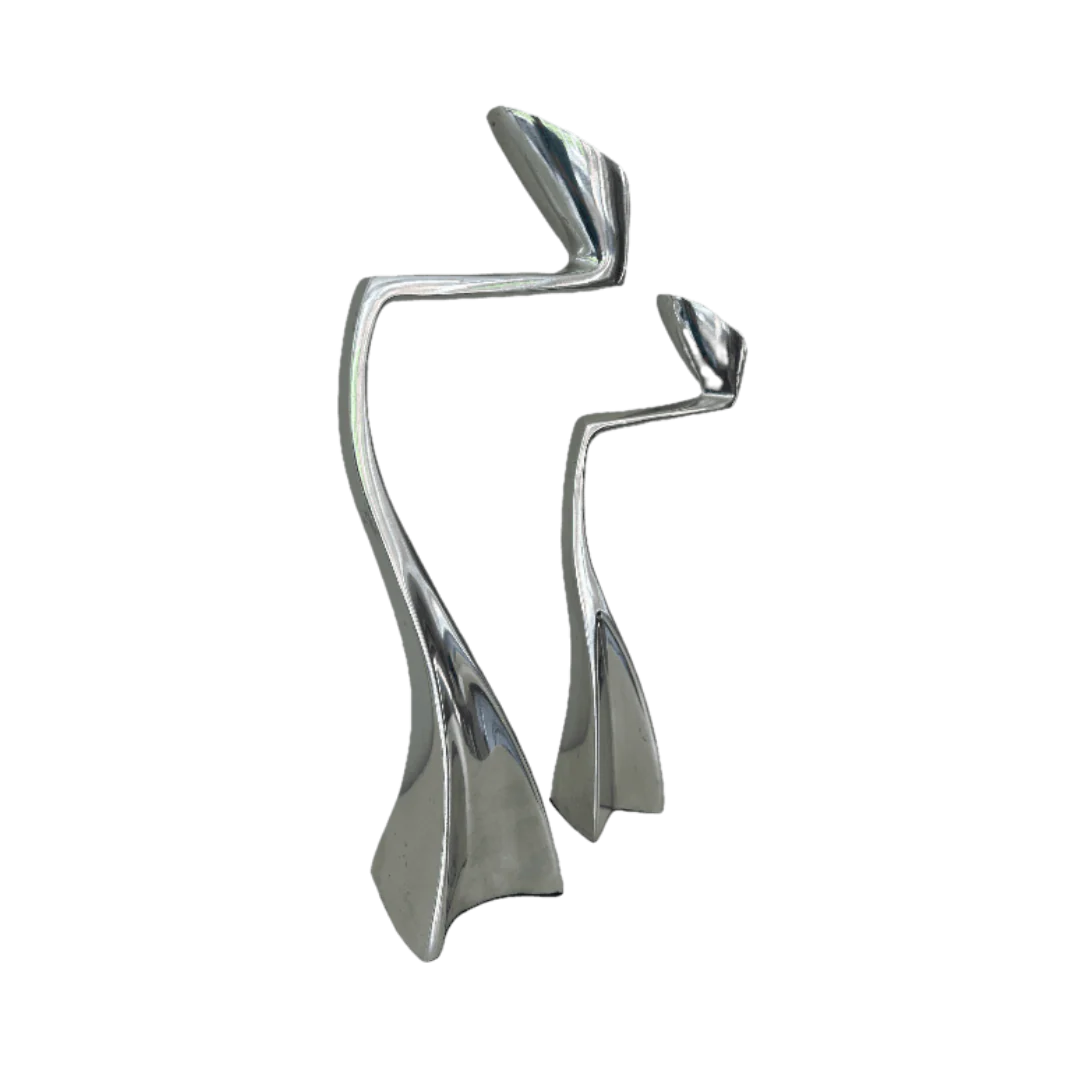 SWAN KANDELAAR | SET VAN 2 | ALUMINIUM | VINTAGE SWAN KANDELAAR | SET VAN 2 | ALUMINIUM | VINTAGE