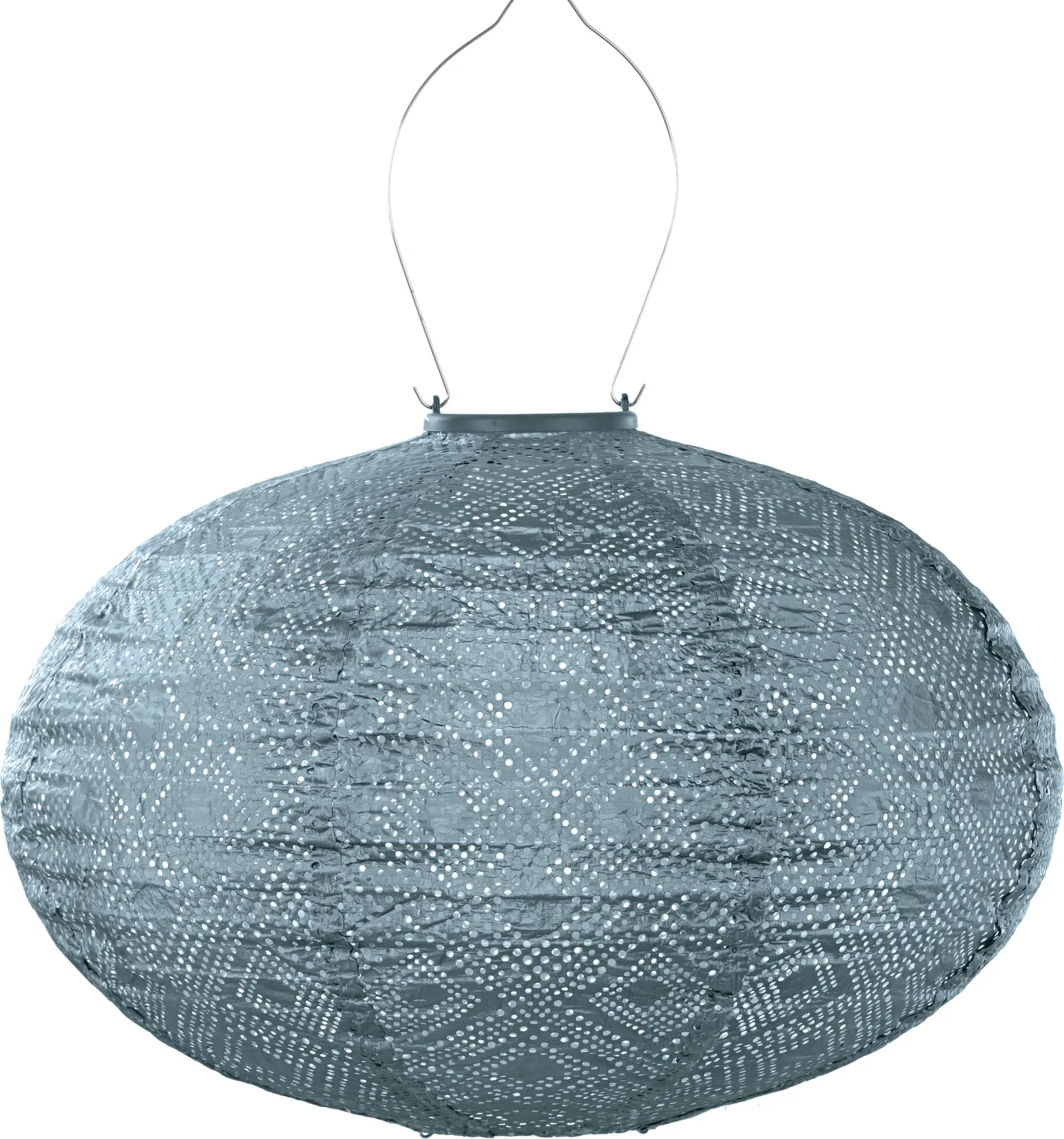 Lumiz Solar Lampion – Ovaal 40cm Mosaic (Grijsblauw)