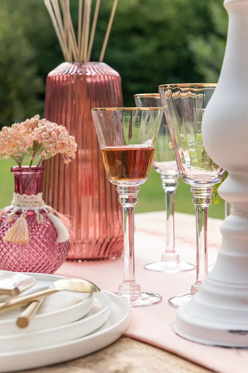 Drinkglas – Witte Wijn – Rand – Glas – Transparant/ Goud