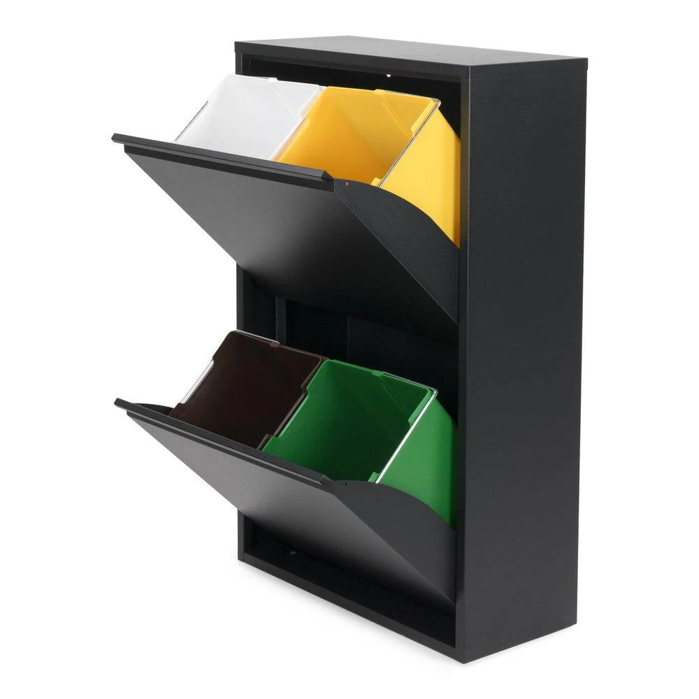 Afvalemmers GIGI 4 Staal Zwart 60x25x92cm Spinder Design Afvalemmers GIGI 4 Staal Zwart 60x25x92cm Spinder Design