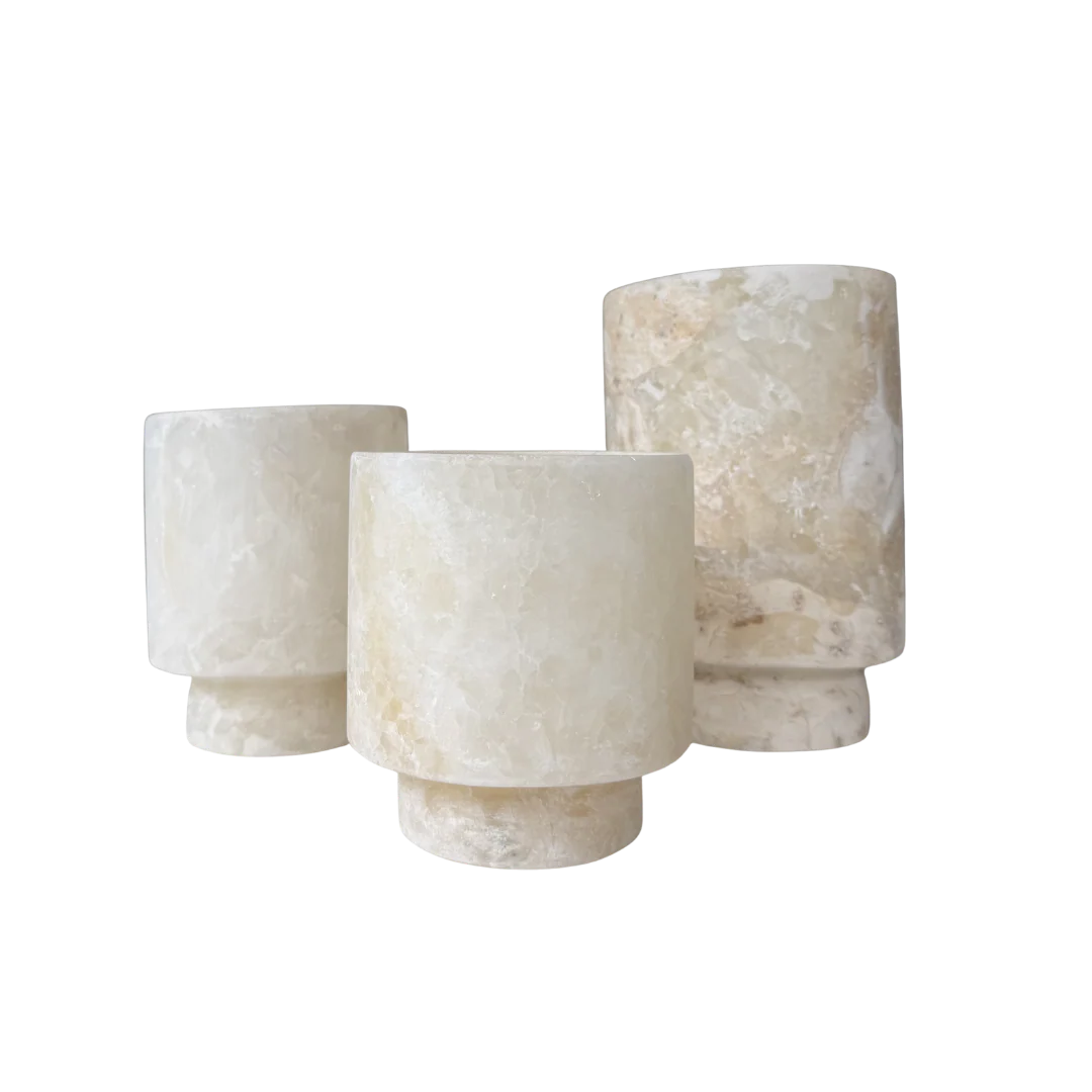 ALABASTER COUPE | WAXINELICHTHOUDER | ALABASTER | NATUURSTEEN | WIT