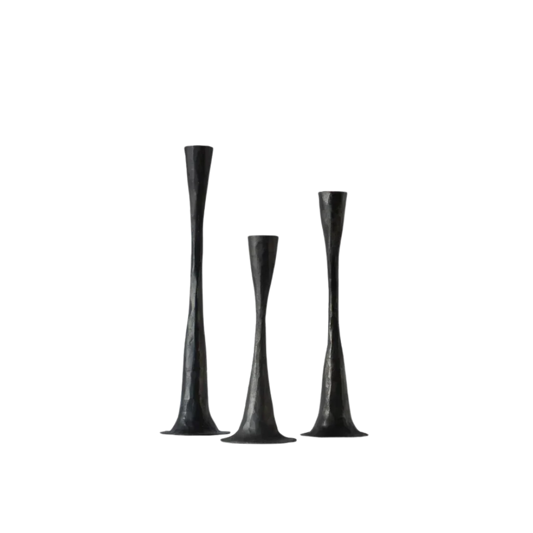 ASHRAF KAARSHOUDER | SET VAN 3 | METAAL | ZWART