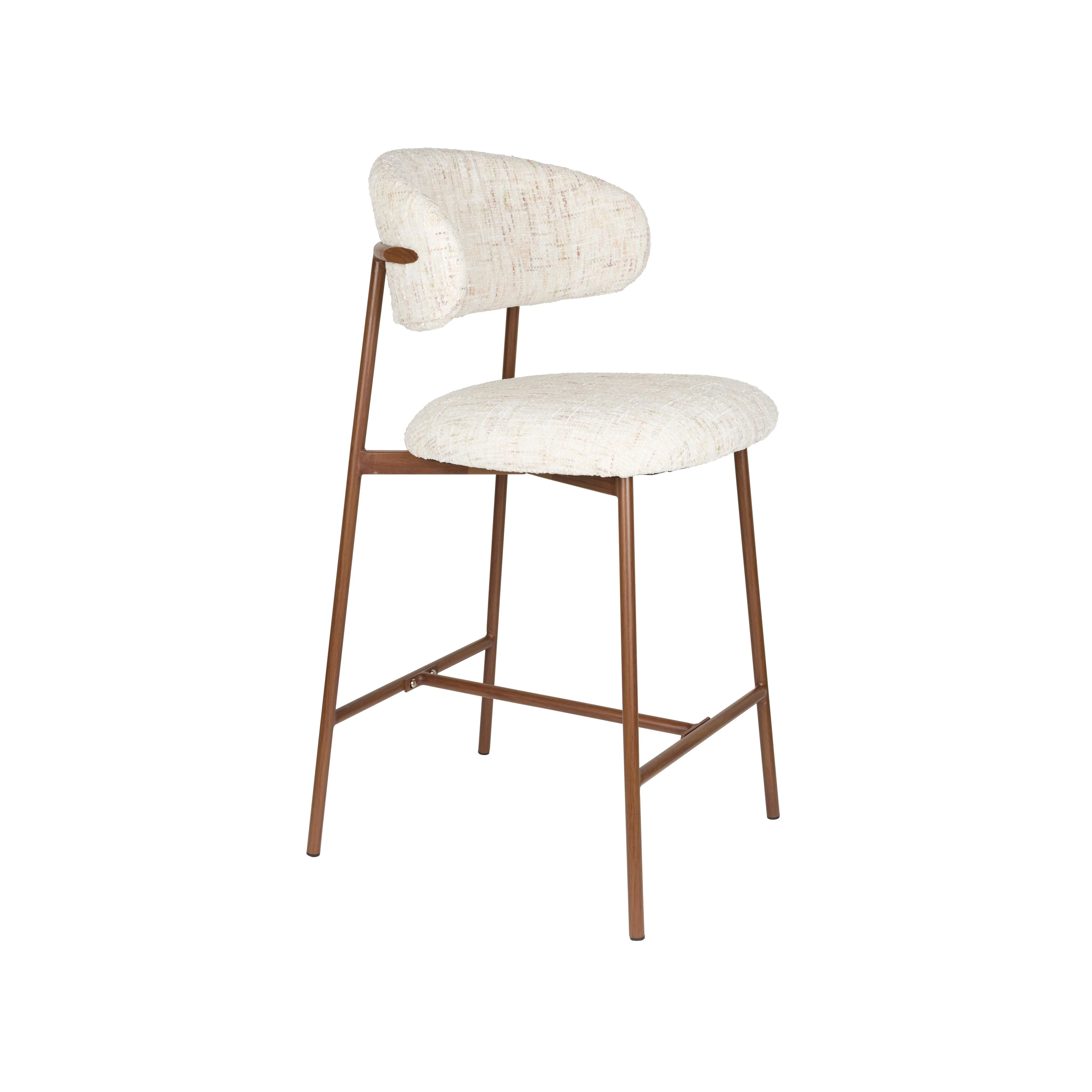 Barkruk Claes Off-white Polyester Wit 65cm