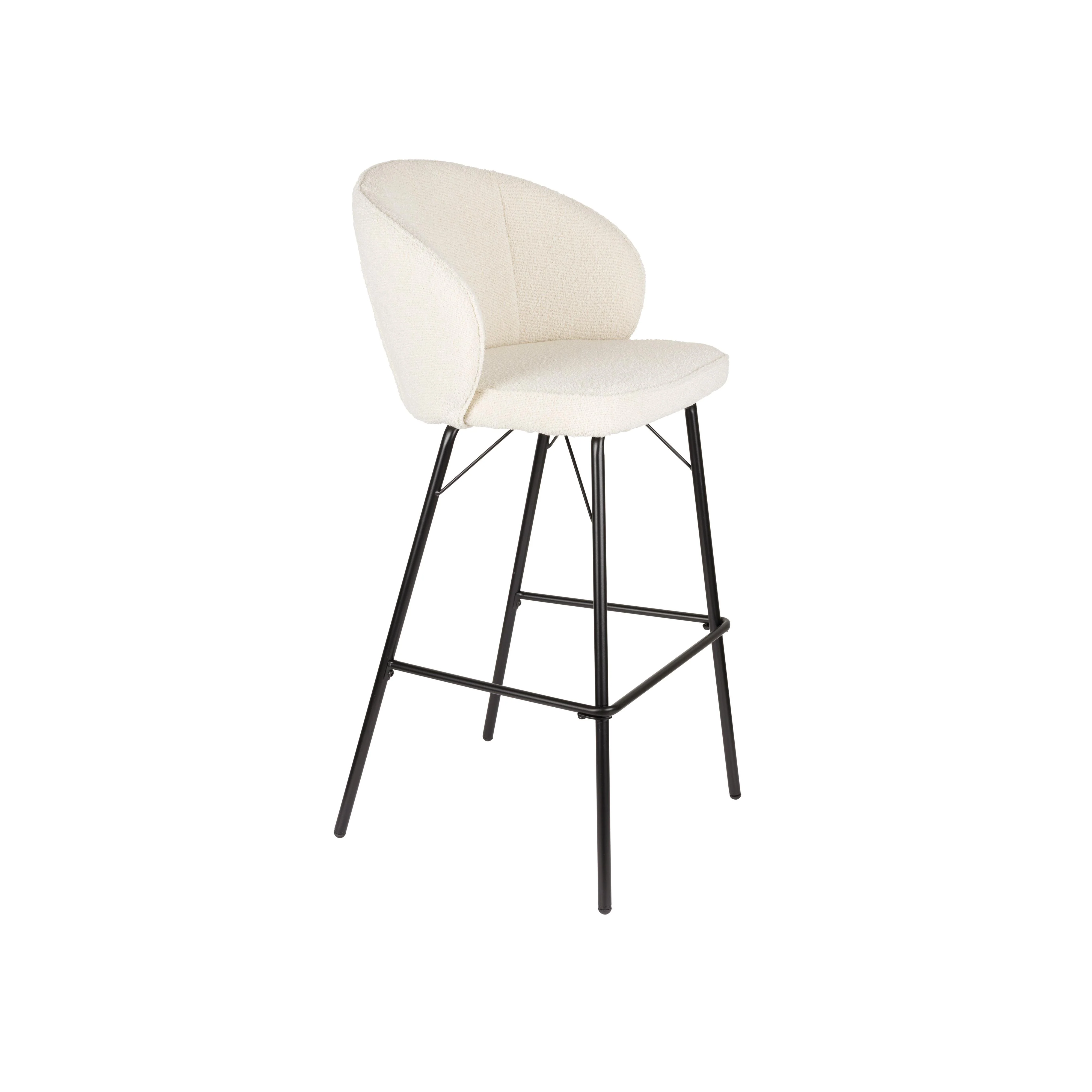 Barkruk Joa Polyester Wit 75cm Barkruk Joa Polyester Wit 75cm