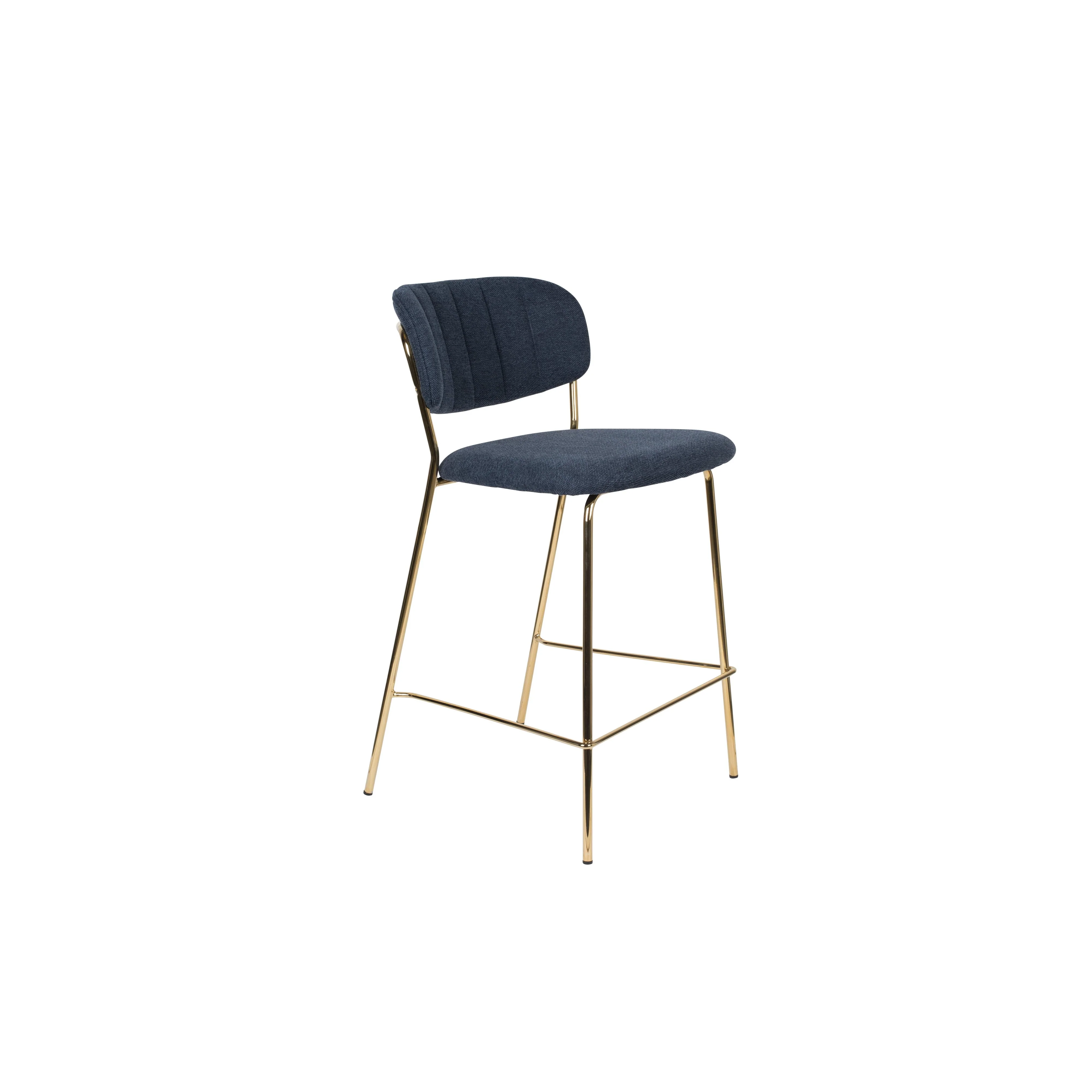Barkruk Jolien Goud/dark Stof Blauw 65cm Barkruk Jolien Goud/dark Stof Blauw 65cm