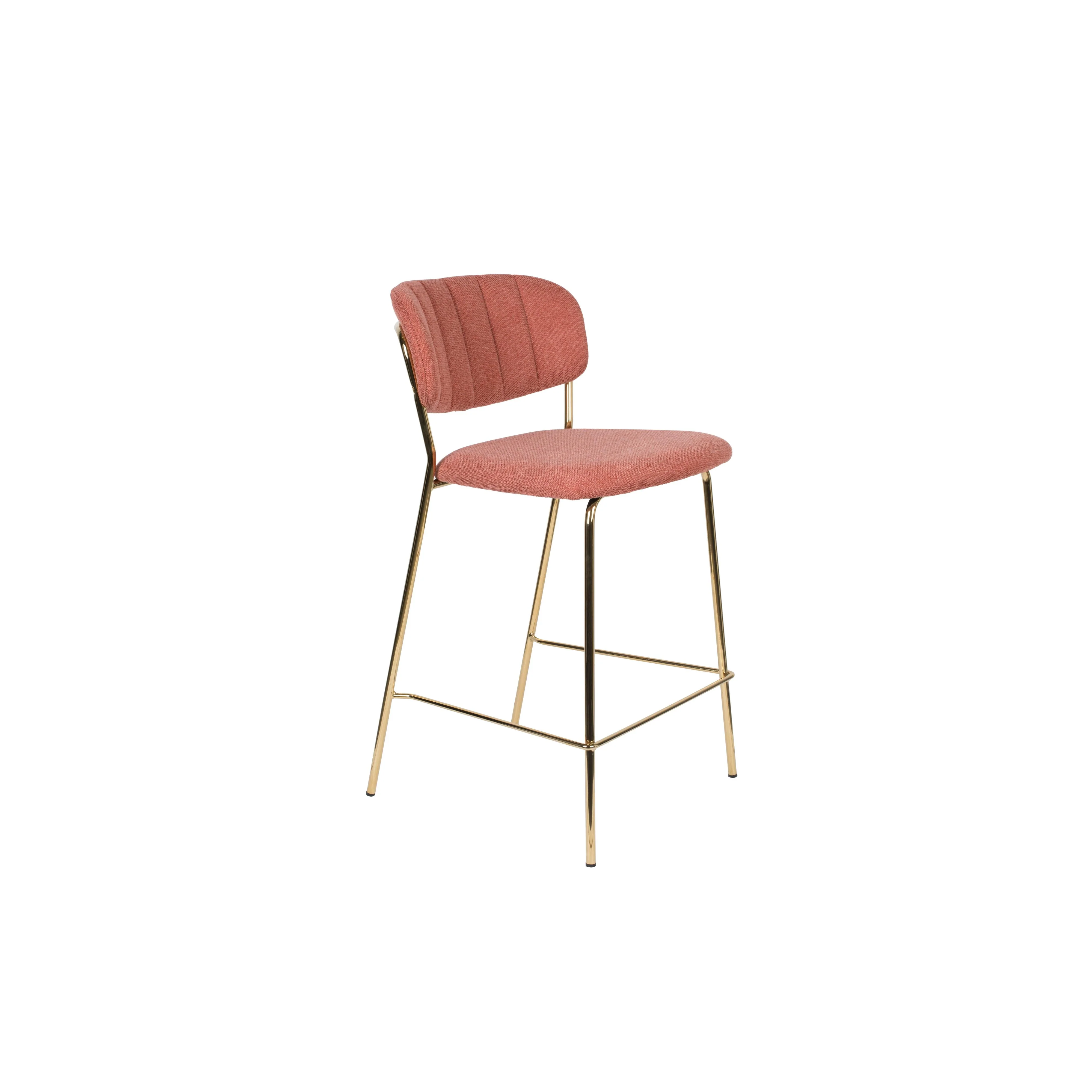 Barkruk Jolien Goud/roze Nylon en polyester Roze 65cm Barkruk Jolien Goud/roze Nylon en polyester Roze 65cm