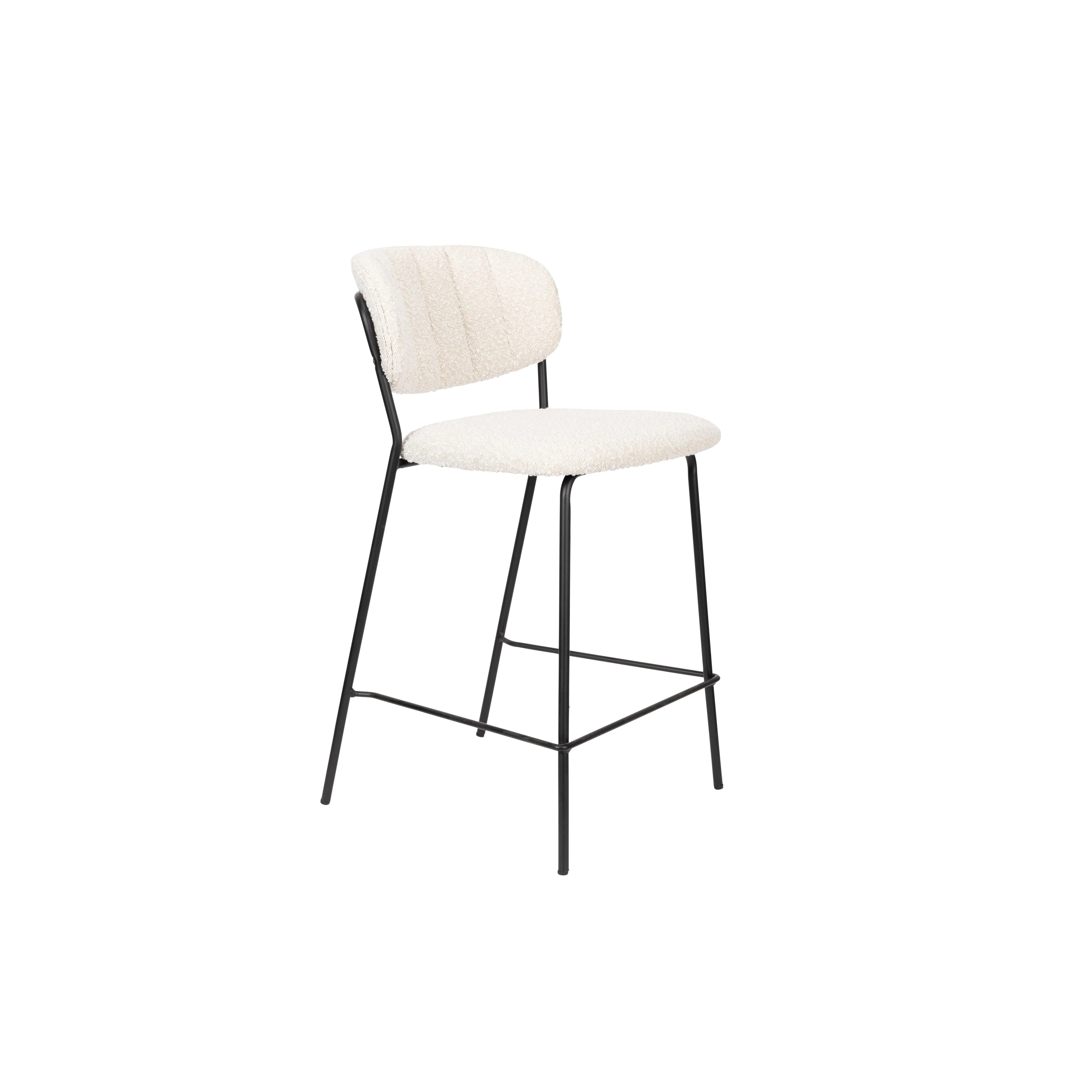 Barkruk Jolien Zwart/bouclã© Nylon en polyester Wit 65cm Barkruk Jolien Zwart/bouclã© Nylon en polyester Wit 65cm
