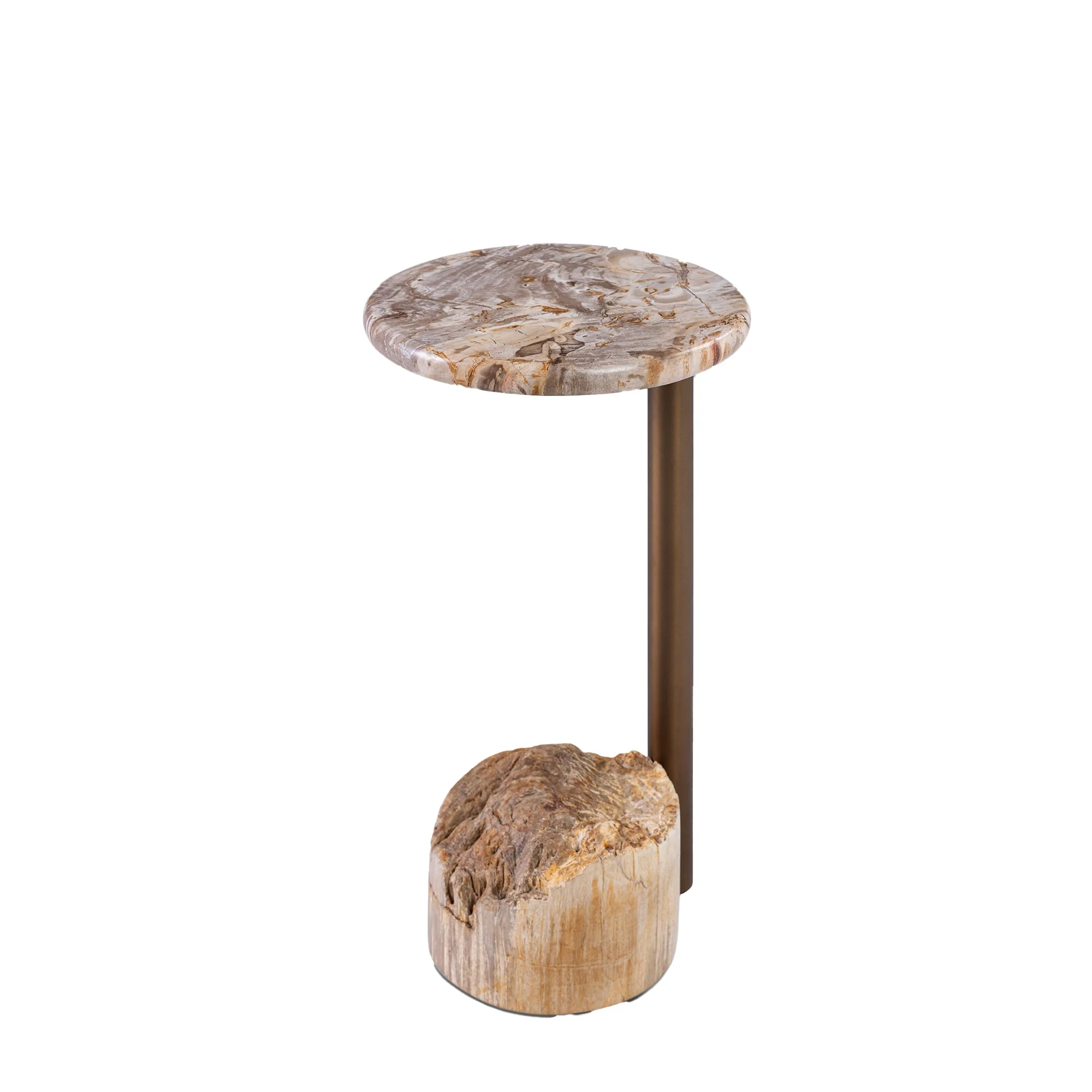 Bijzettafel Ataja Versteend Hout Beige