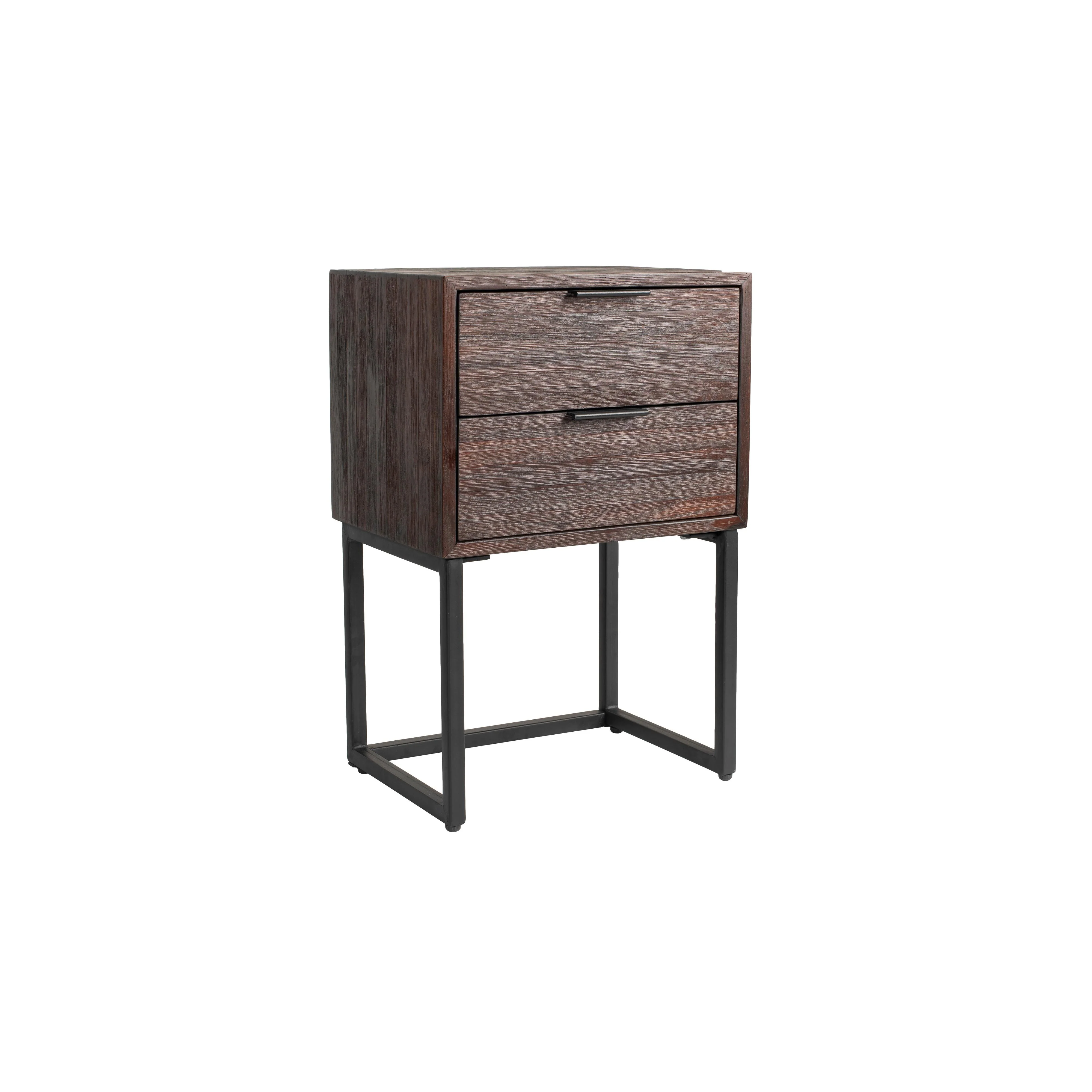 Bijzettafel / Bedstand Webster Teak Hout Bruin 30×40 cm