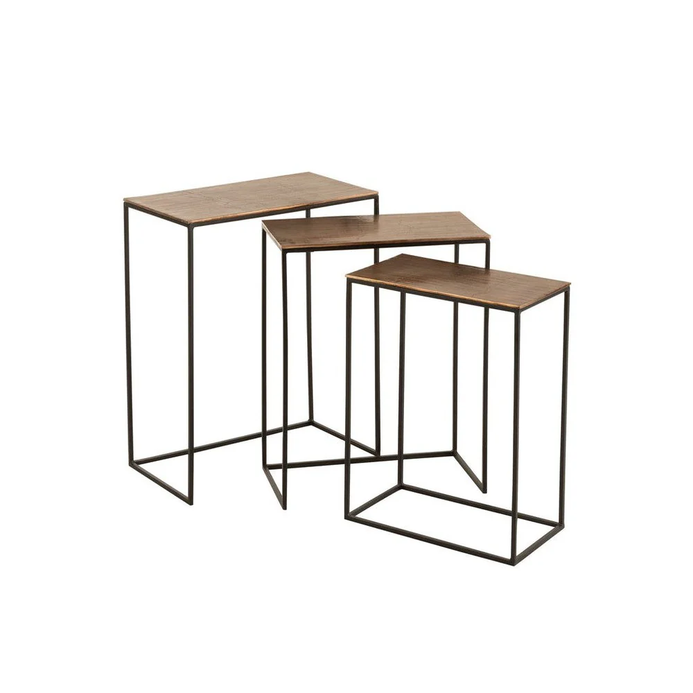 Bijzettafel Bruin Ijzer Rechthoekig 29×53 cm Bijzettafel Bruin Ijzer Rechthoekig 29×53 cm