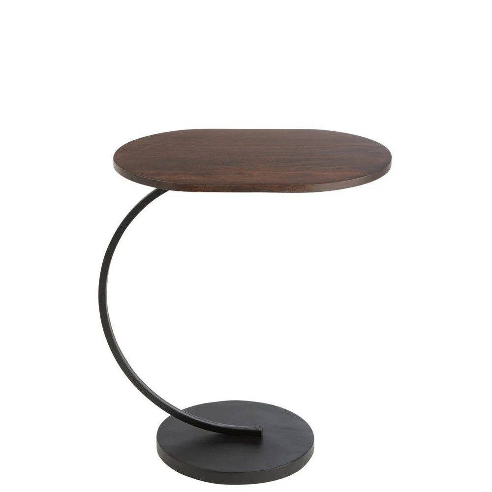 Bijzettafel Bruin Mangohout hout 35×50 cm