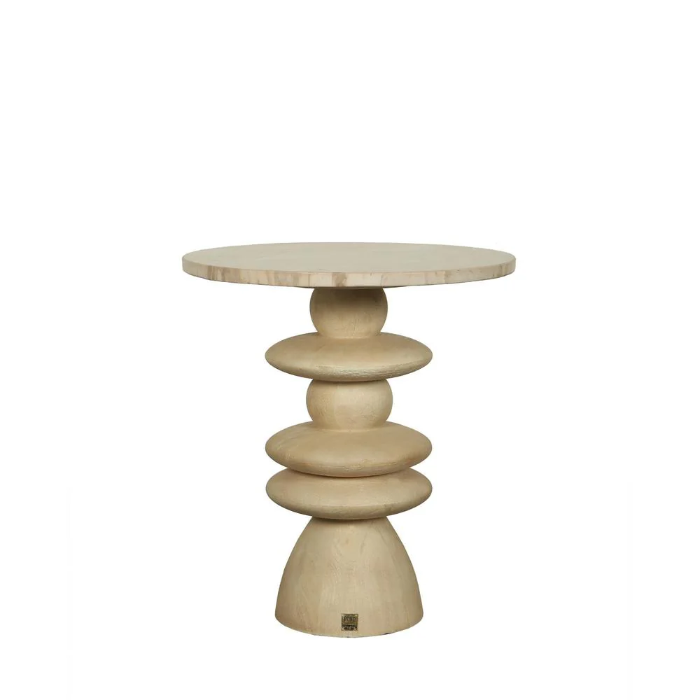 Bijzettafel Callain Mangohout Beige 45 cm Bijzettafel Callain Mangohout Beige 45 cm
