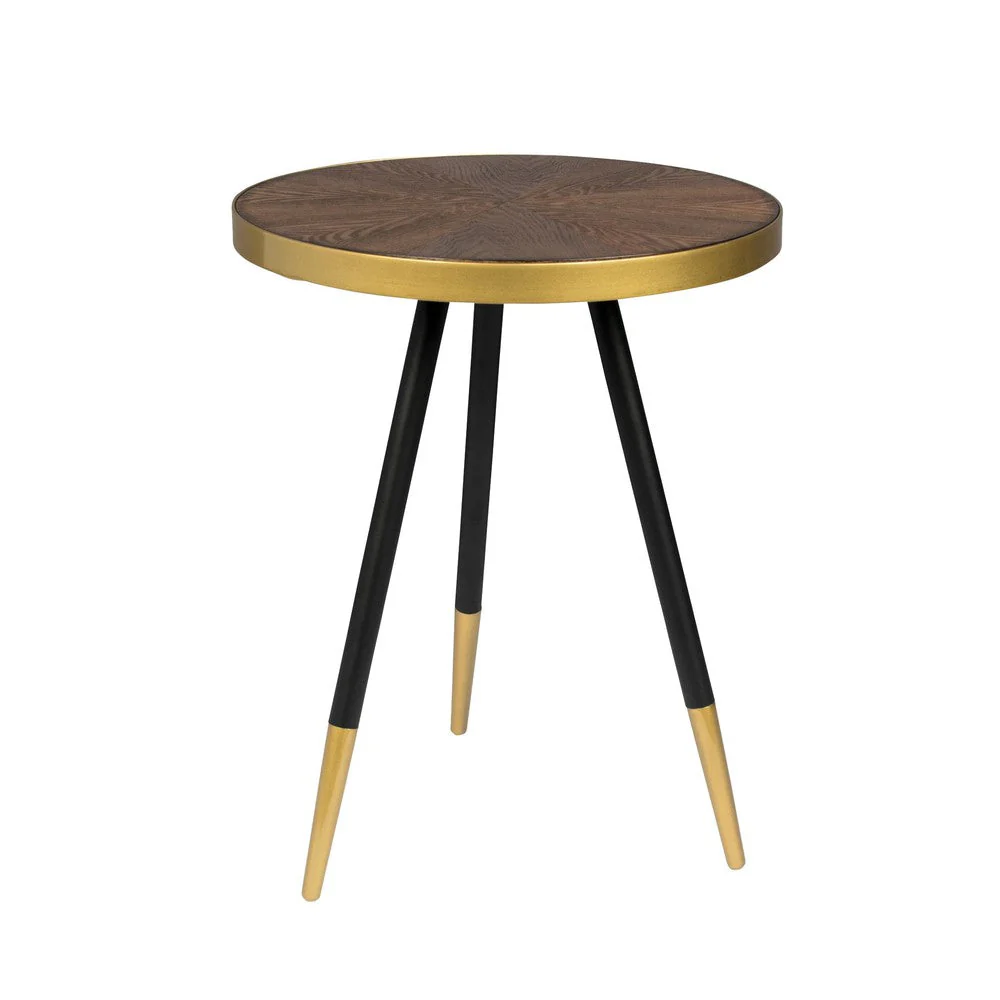 Bijzettafel Denise Ash veneer Goud Ø44×45 cm