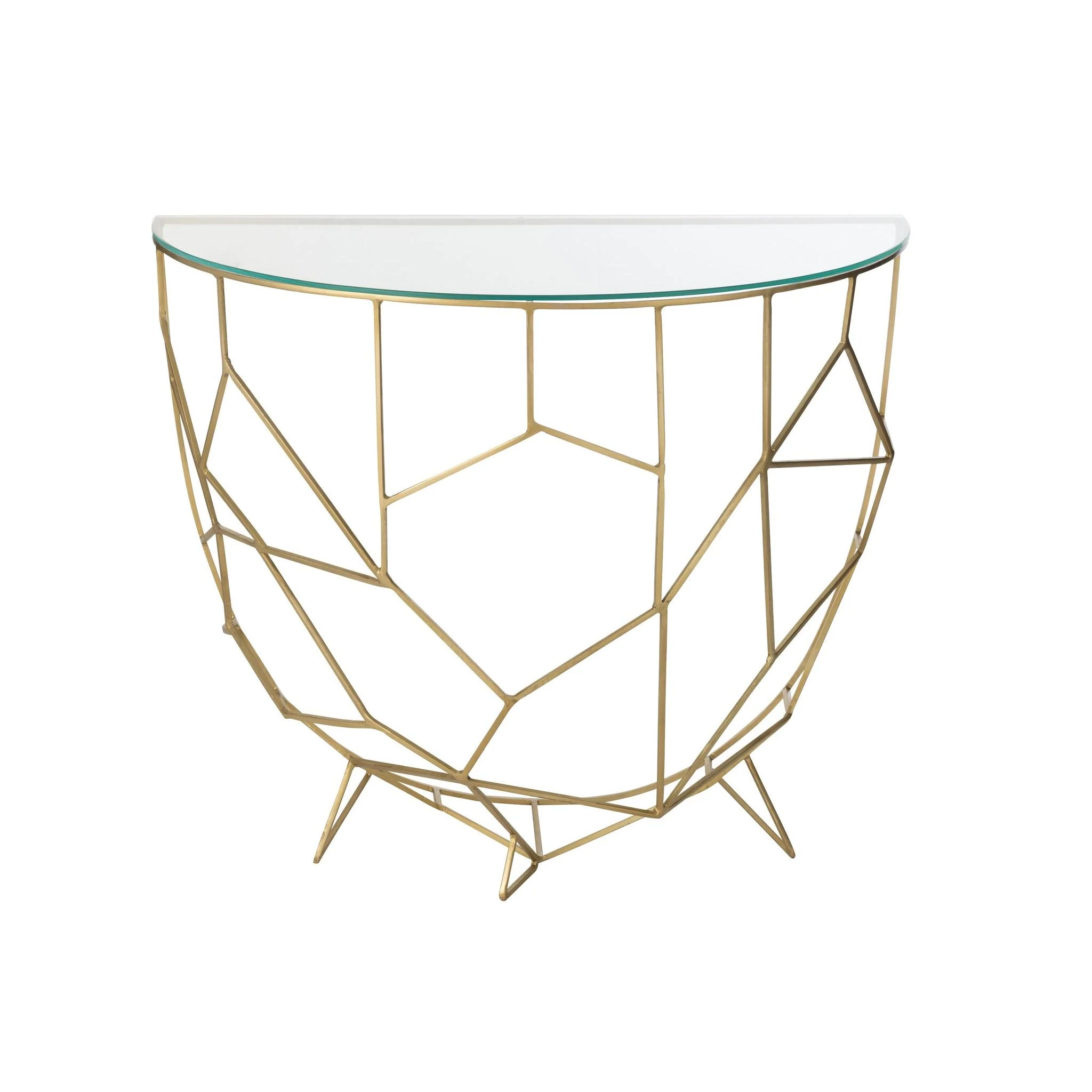 Bijzettafel Goud Glas 46×90 cm