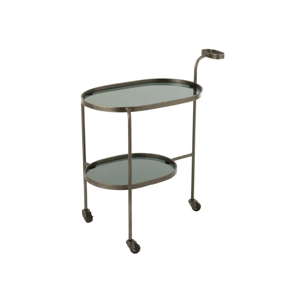 Bijzettafel Grijs Glas 42×74 cm