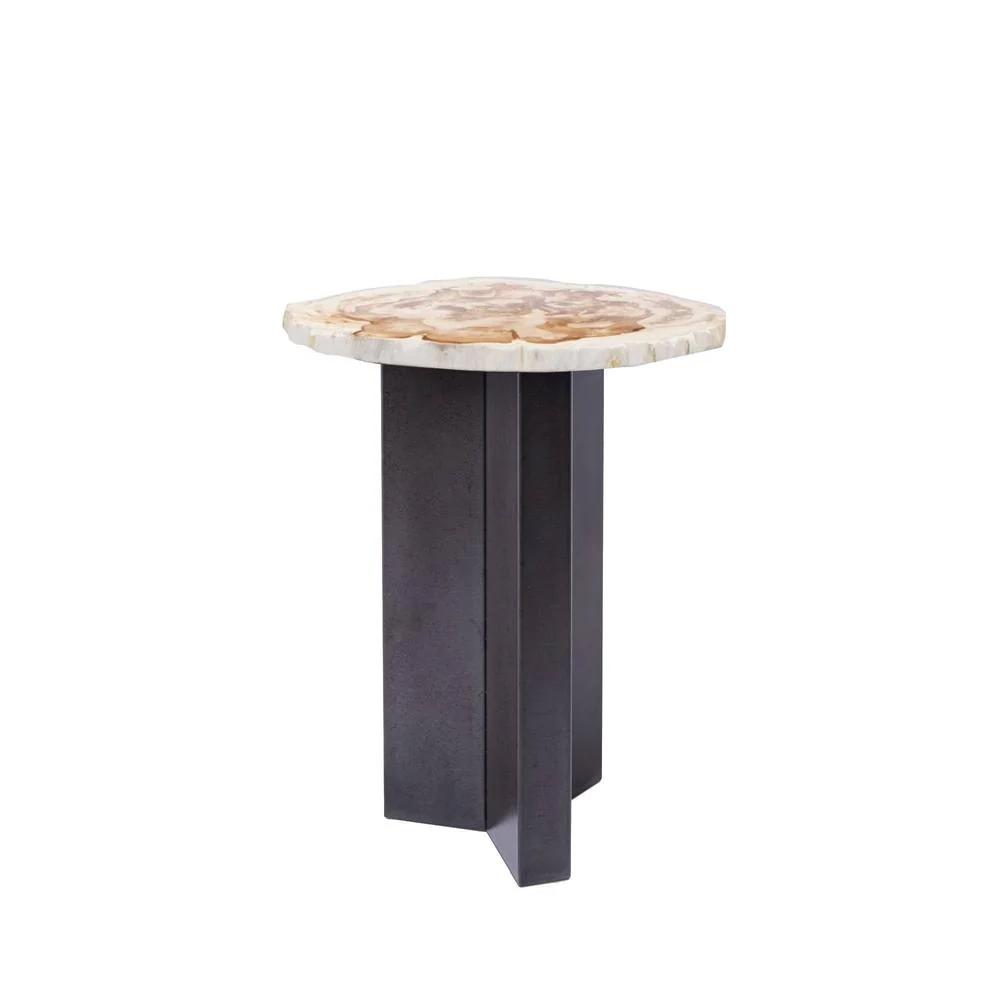 Bijzettafel Jisse Versteend Hout Beige 35×30 cm Bijzettafel Jisse Versteend Hout Beige 35×30 cm