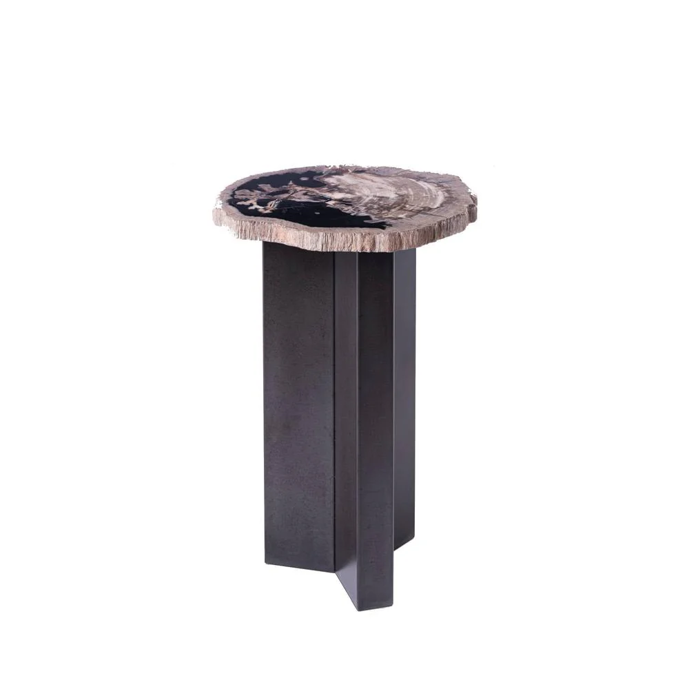 Bijzettafel Jisse Versteend Hout Zwart 35×30 cm Bijzettafel Jisse Versteend Hout Zwart 35×30 cm