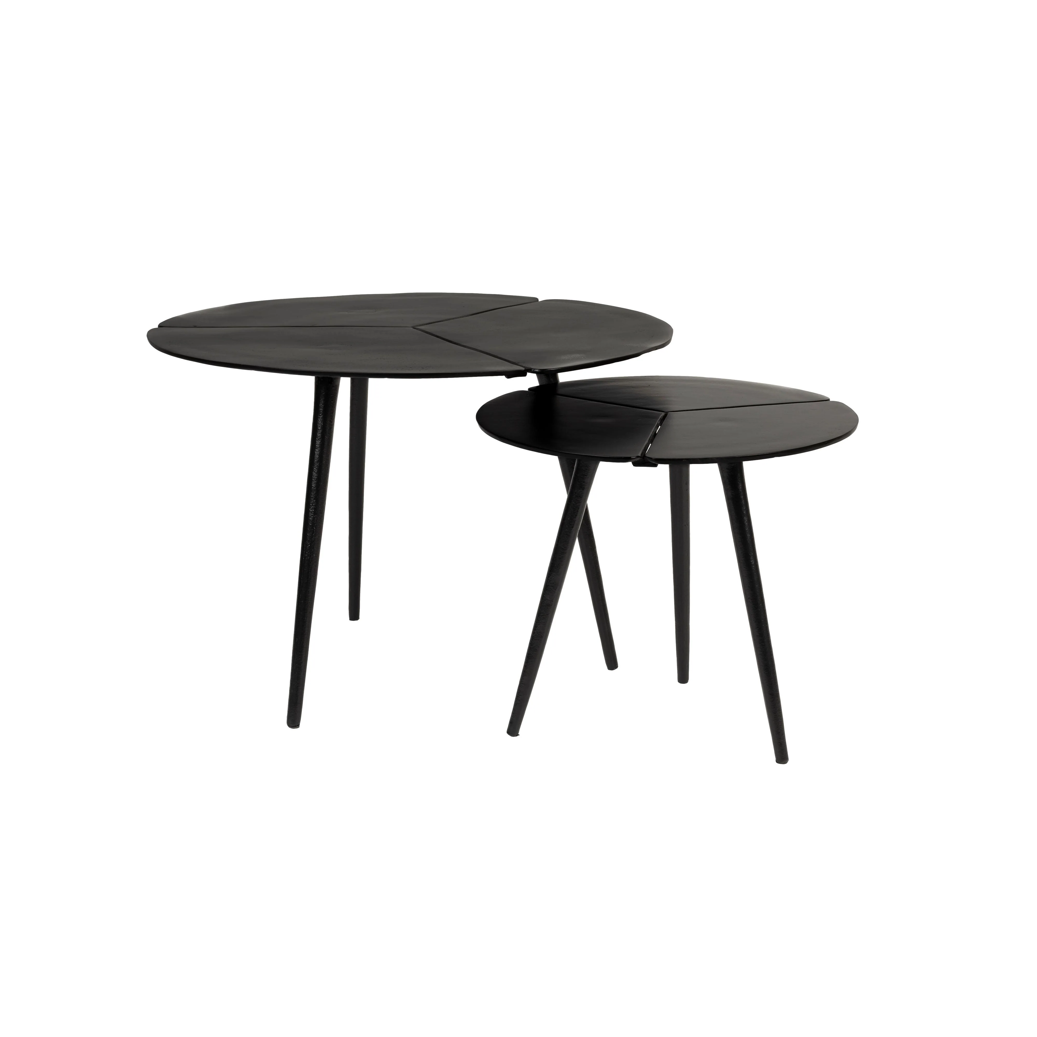 Bijzettafel Kourdebour (set Of 2) Aluminum Zwart Ø60×41 cm
