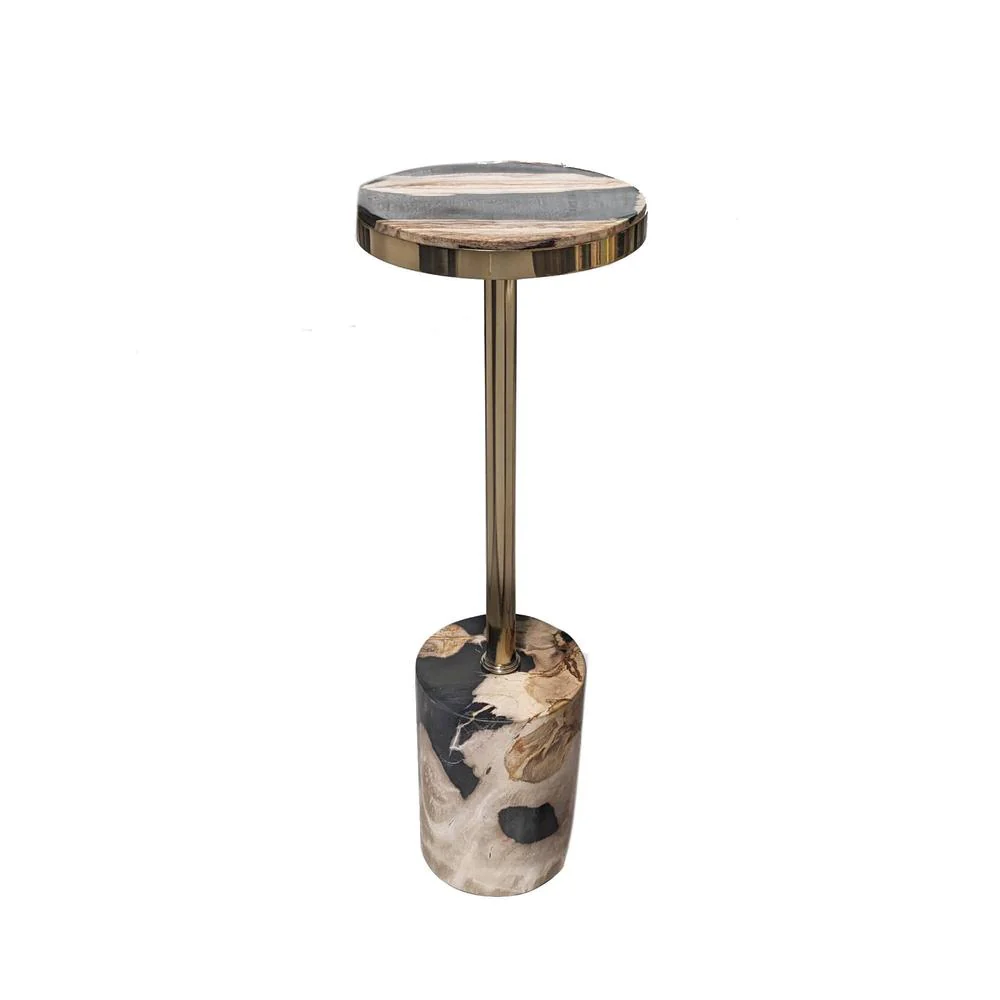 Bijzettafel Mody Versteend Hout Zwart 21 cm Bijzettafel Mody Versteend Hout Zwart 21 cm
