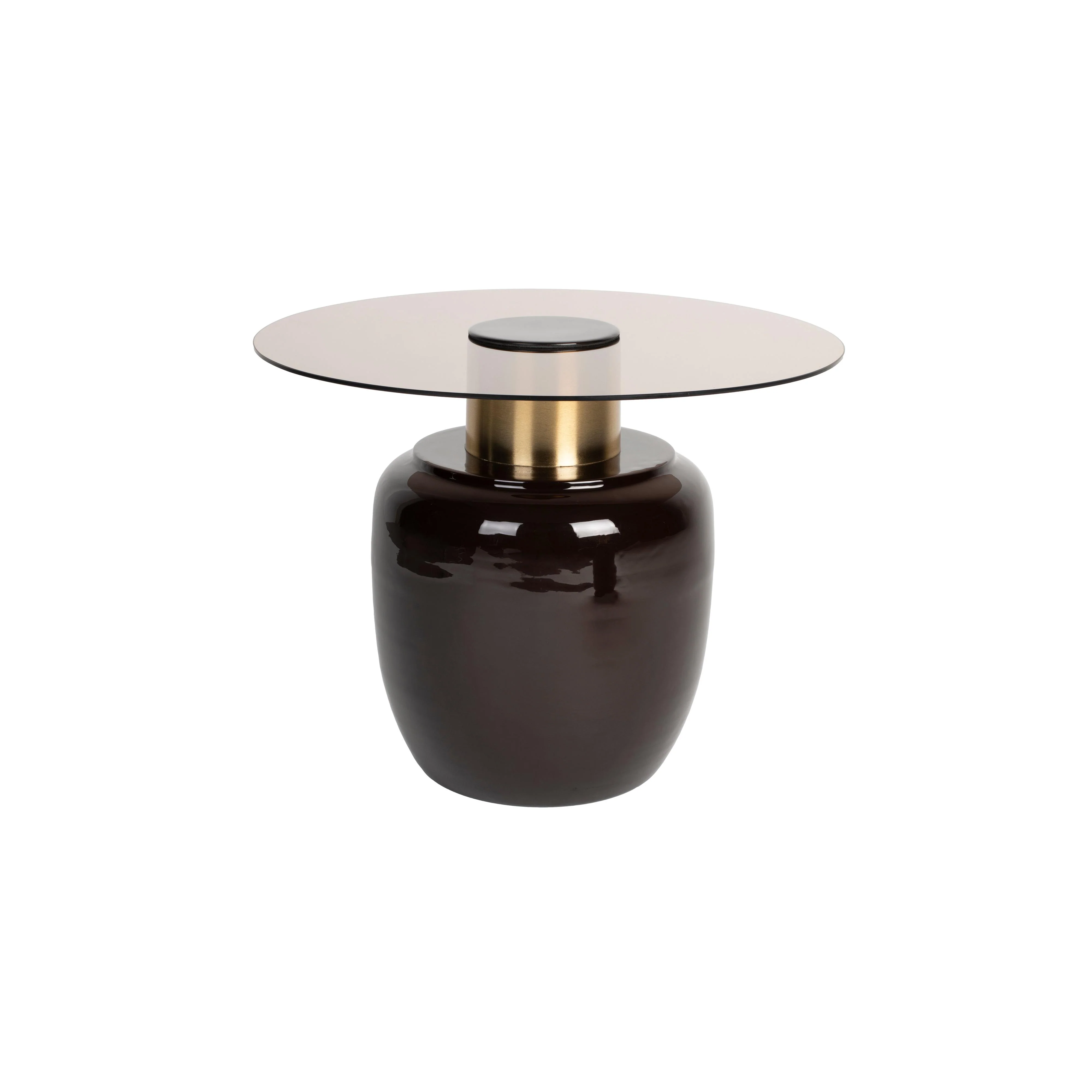 Bijzettafel Mohra L Glass Bruin Ø59×46 cm Bijzettafel Mohra L Glass Bruin Ø59×46 cm