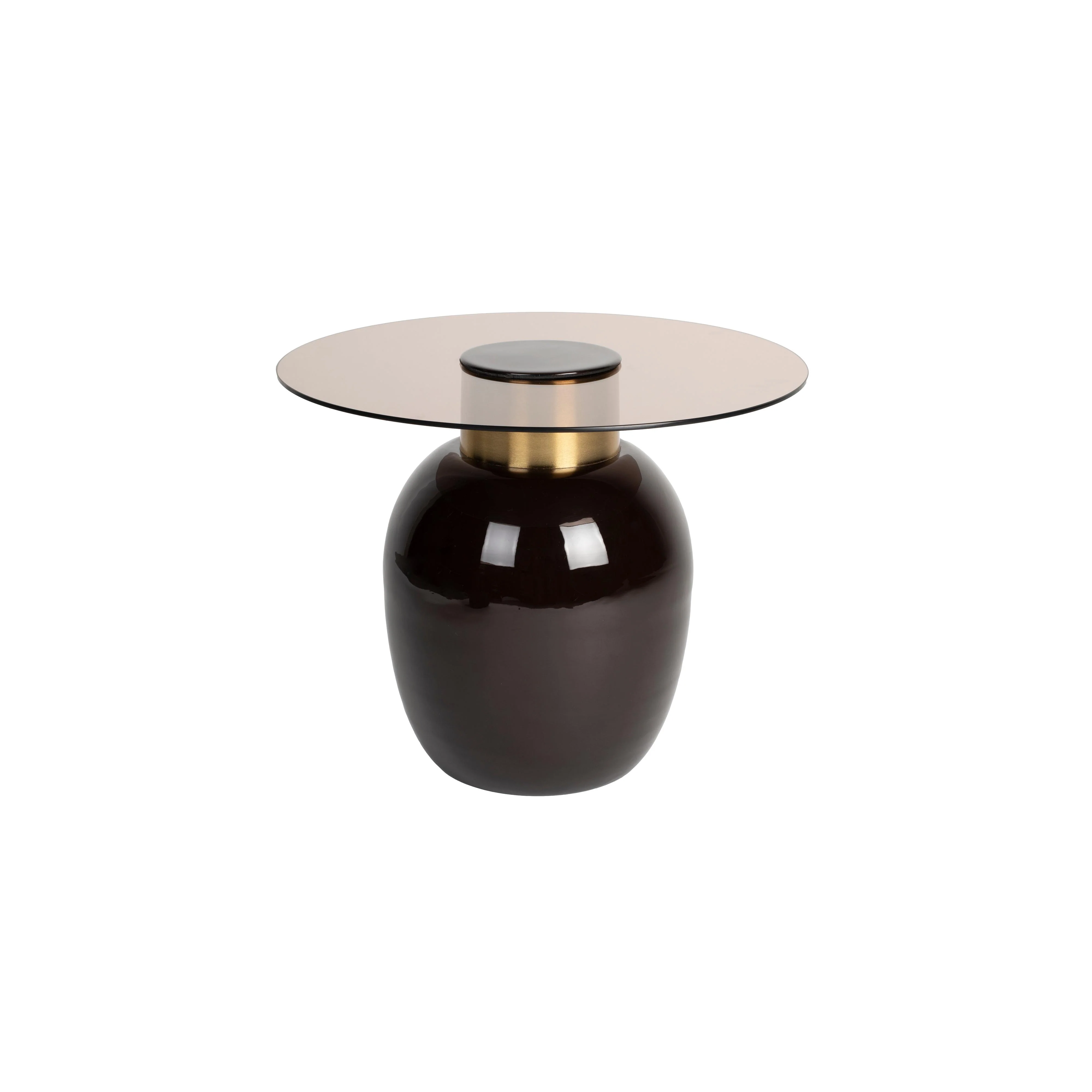 Bijzettafel Mohra S Glass Bruin Ø50×40 cm Bijzettafel Mohra S Glass Bruin Ø50×40 cm
