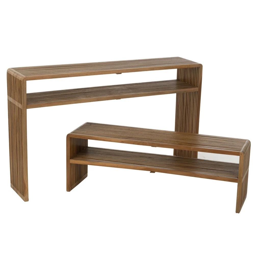 Bijzettafel Naturel Recycled hout 30×130 cm Bijzettafel Naturel Recycled hout 30×130 cm