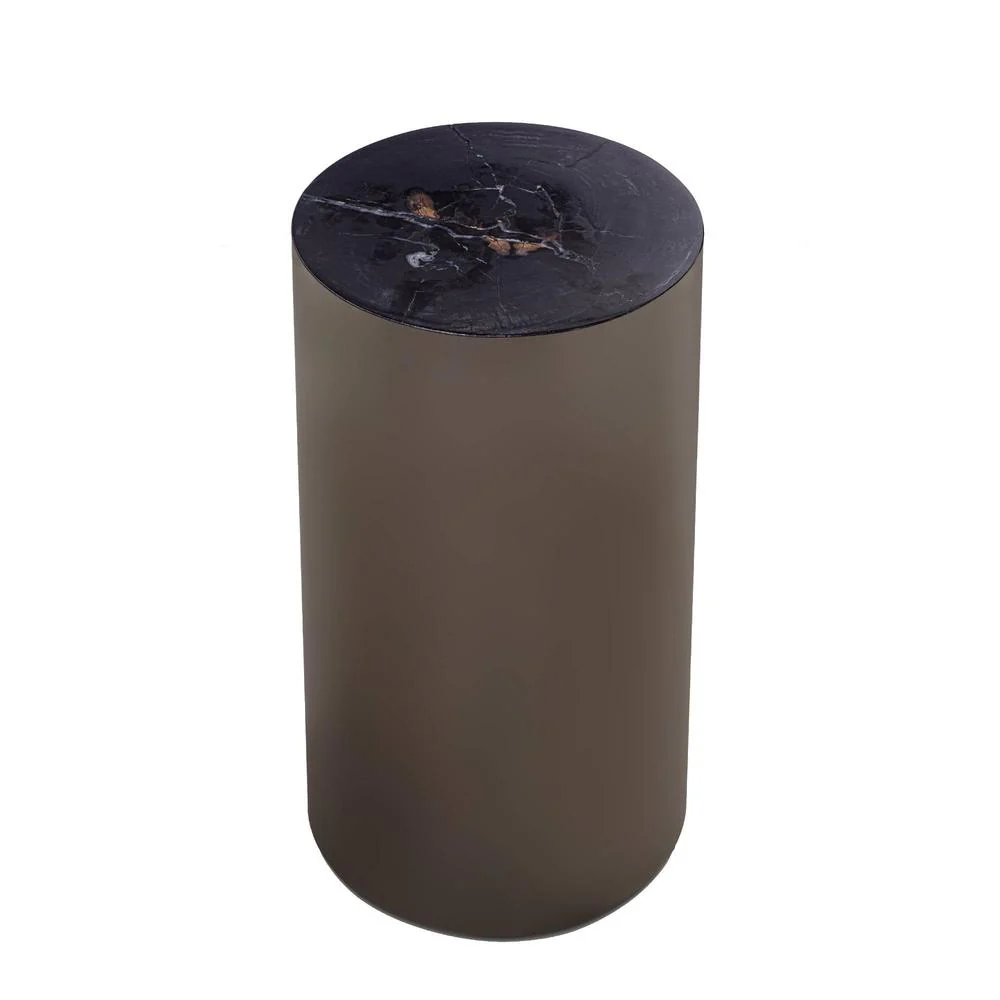 Bijzettafel Rillix Versteend Hout Zwart 30 cm Bijzettafel Rillix Versteend Hout Zwart 30 cm