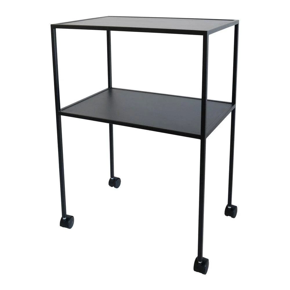 Bijzettafel Trolly Staal Zwart 60x40x86cm Spinder Design Bijzettafel Trolly Staal Zwart 60x40x86cm Spinder Design