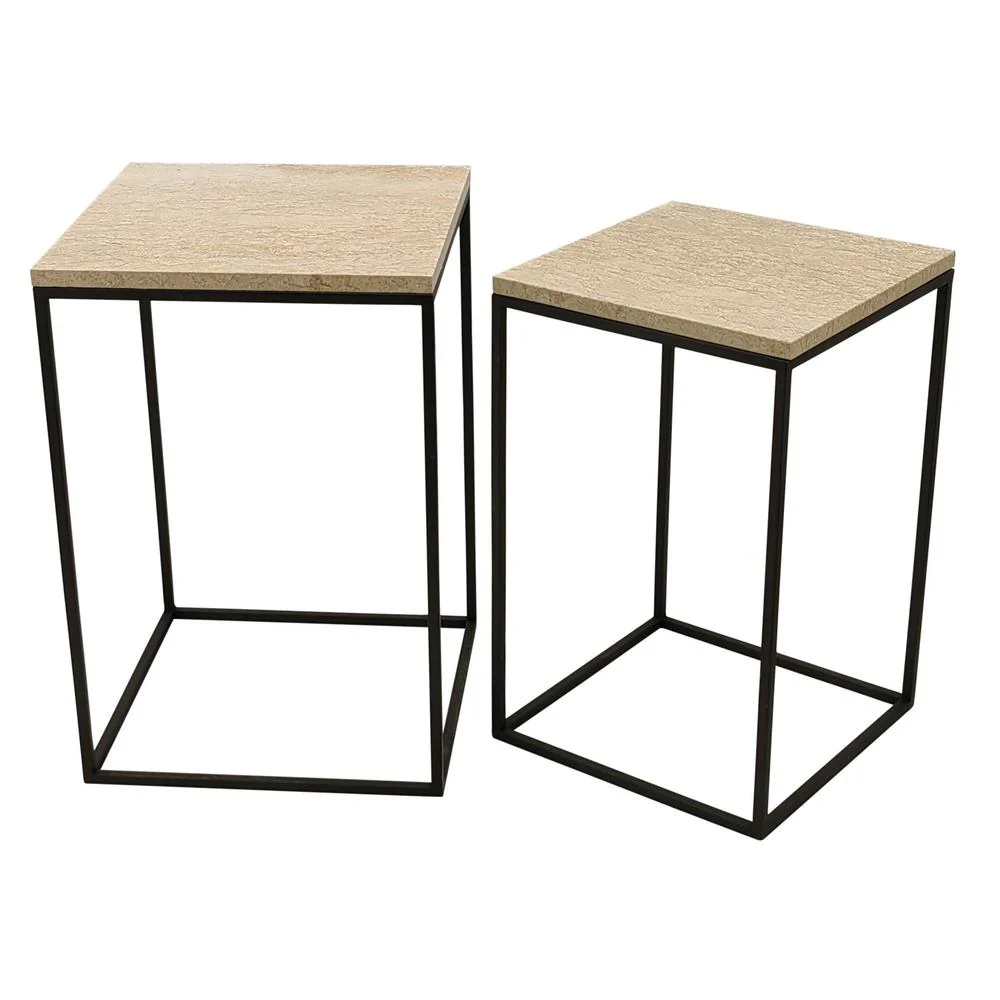 Bijzettafel Volos Beige 41 cm Bijzettafel Volos Beige 41 cm