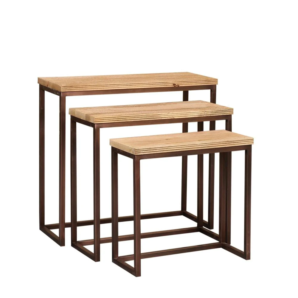 Bijzettafel Zoah Mangohout Bruin 29×70 cm Bijzettafel Zoah Mangohout Bruin 29×70 cm