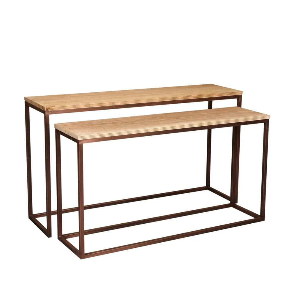Bijzettafel Zoah Mangohout Bruin 41×149 cm Bijzettafel Zoah Mangohout Bruin 41×149 cm