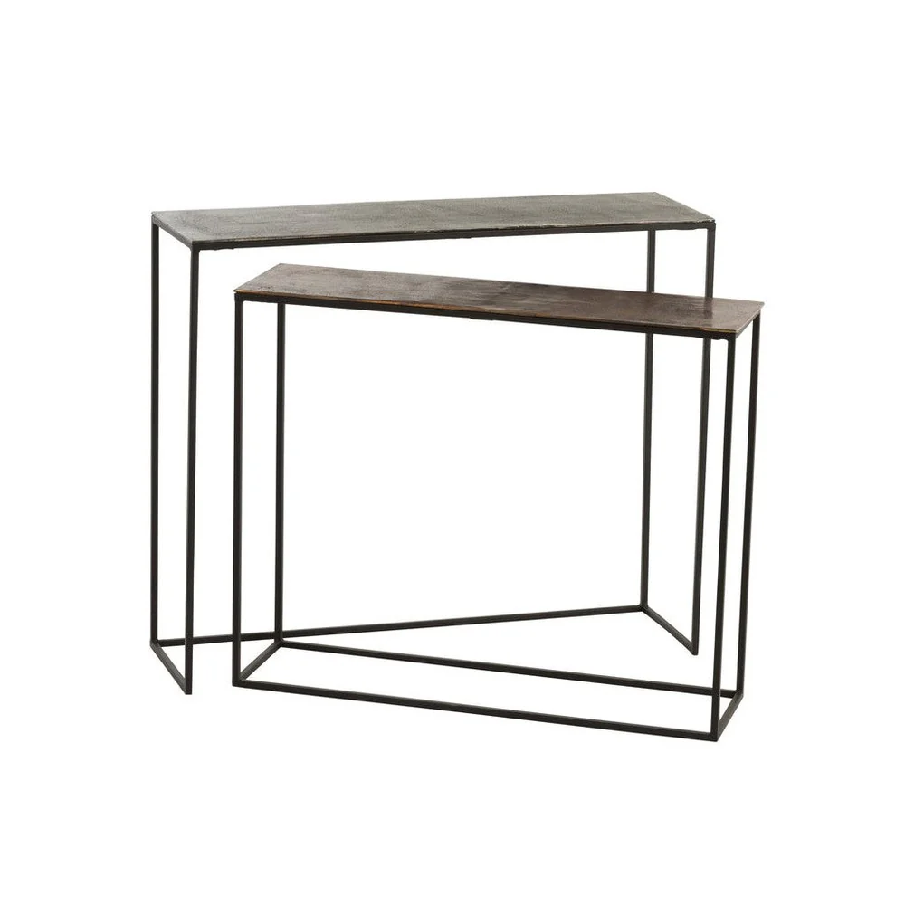 Bijzettafel Zwart Aluminium Rechthoekig 29×99 cm Bijzettafel Zwart Aluminium Rechthoekig 29×99 cm