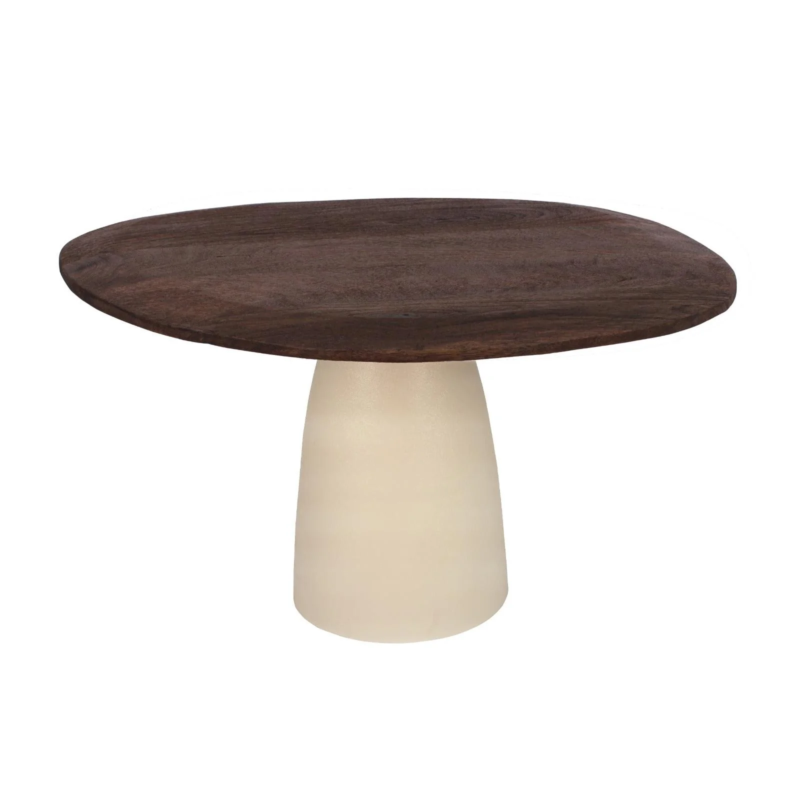 Eettafel Brix Eettafel Mangohout Crème wit 120×140 cm