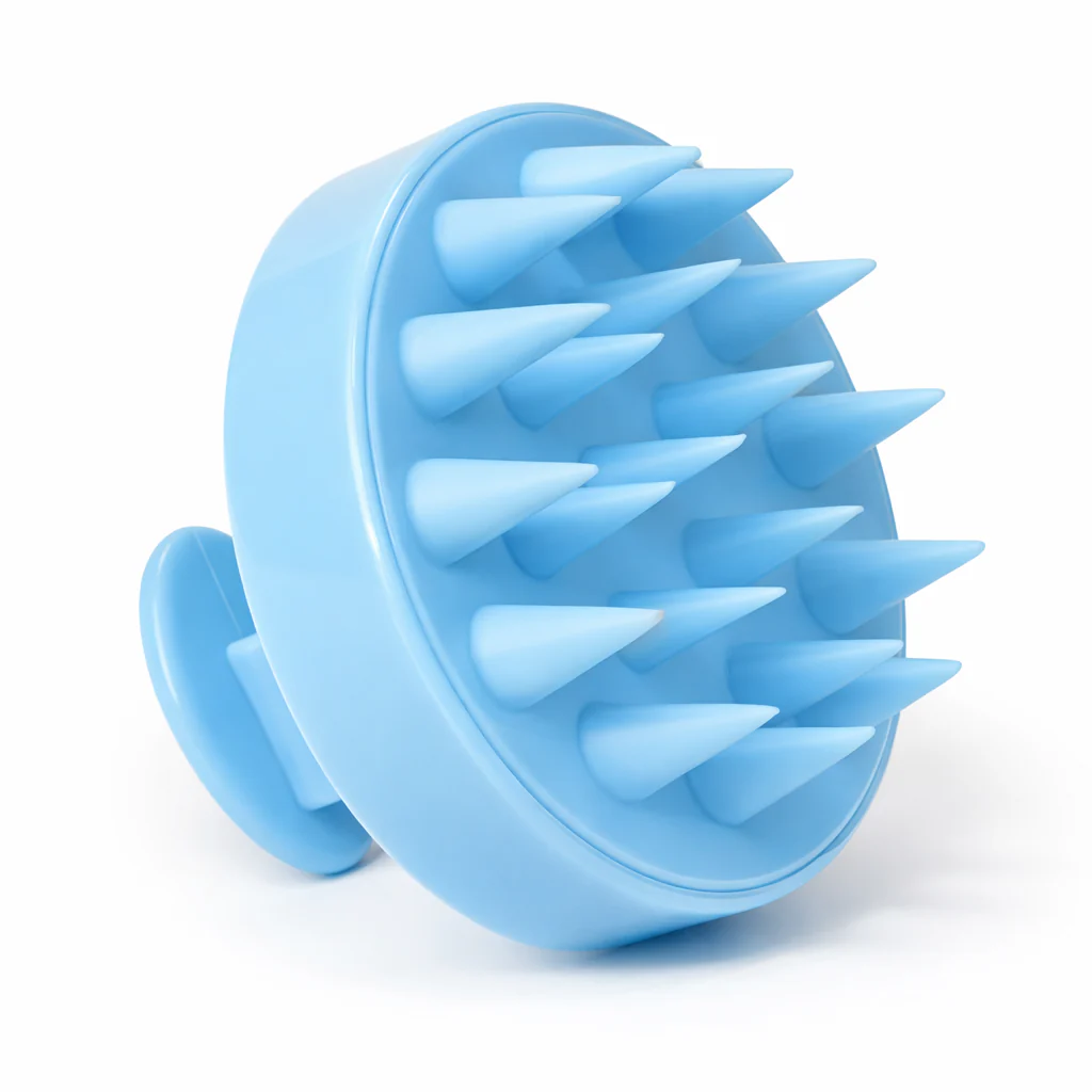 hoofd massage borstel blauw