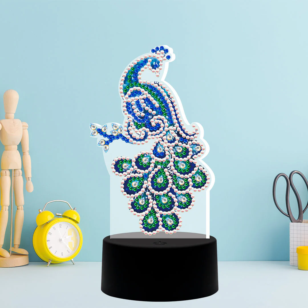 Diamond Painting Staande Lampje – Pauw
