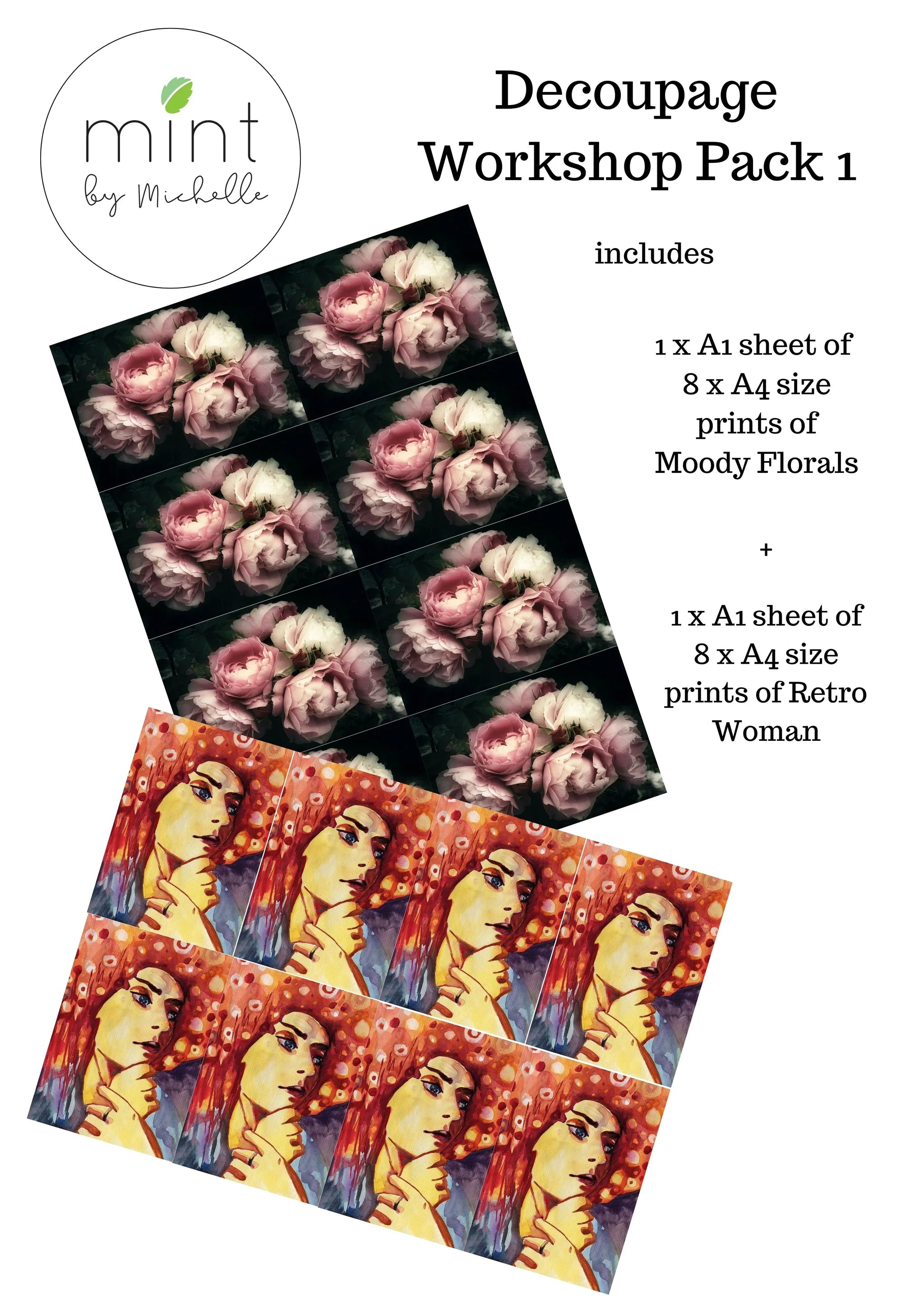 Workshop pack “`Retro colour/moody florals”