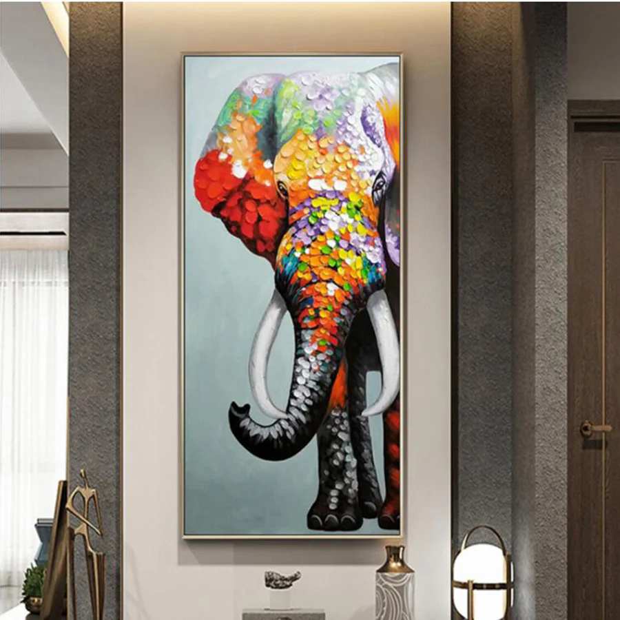 Gekleurde Olifant - Groot Formaat