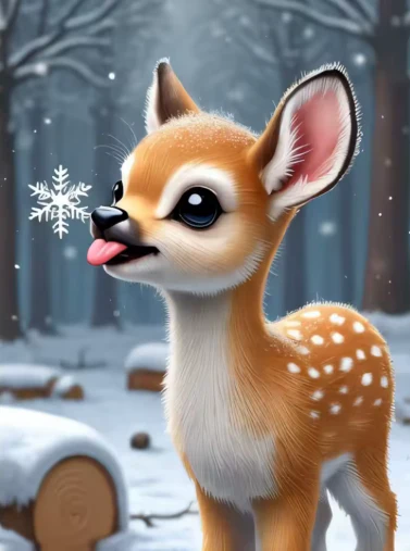 Hert met Sneeuwvlok Hert met Sneeuwvlok
