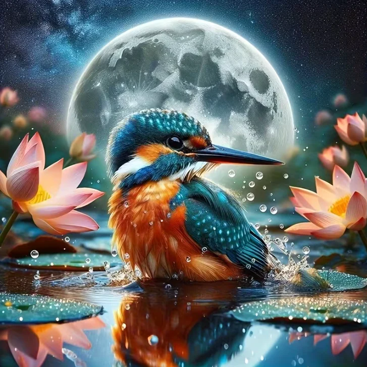 Ijsvogel met de Maan Ijsvogel met de Maan