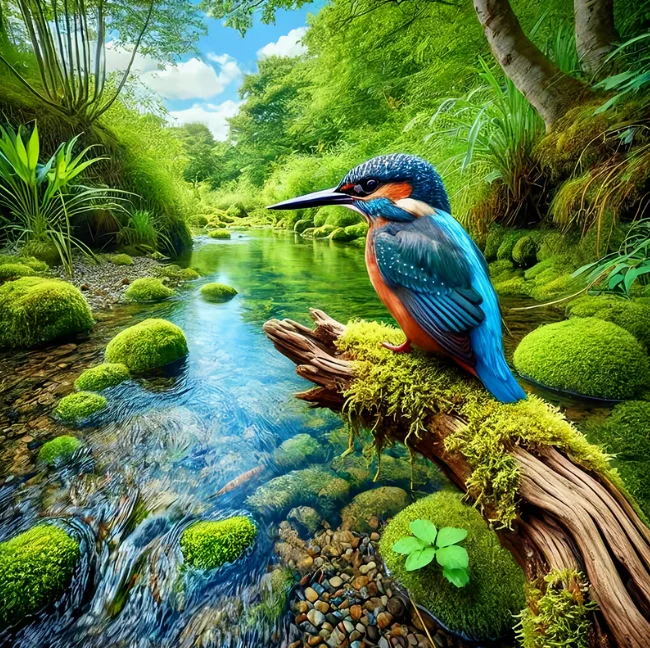 Ijsvogel op een Mostak Ijsvogel op een Mostak