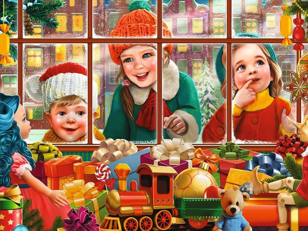 Kinderen bij Speelgoedwinkel Kinderen bij Speelgoedwinkel