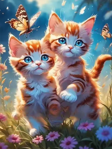 Kittens met Vlinders Kittens met Vlinders