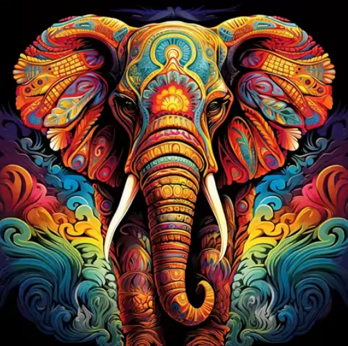 Kleurrijke Olifant Kleurrijke Olifant