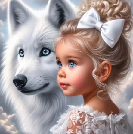 Meisje met Witte Wolf
