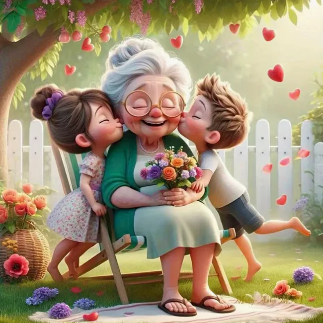 Oma met Kleinkinderen Oma met Kleinkinderen